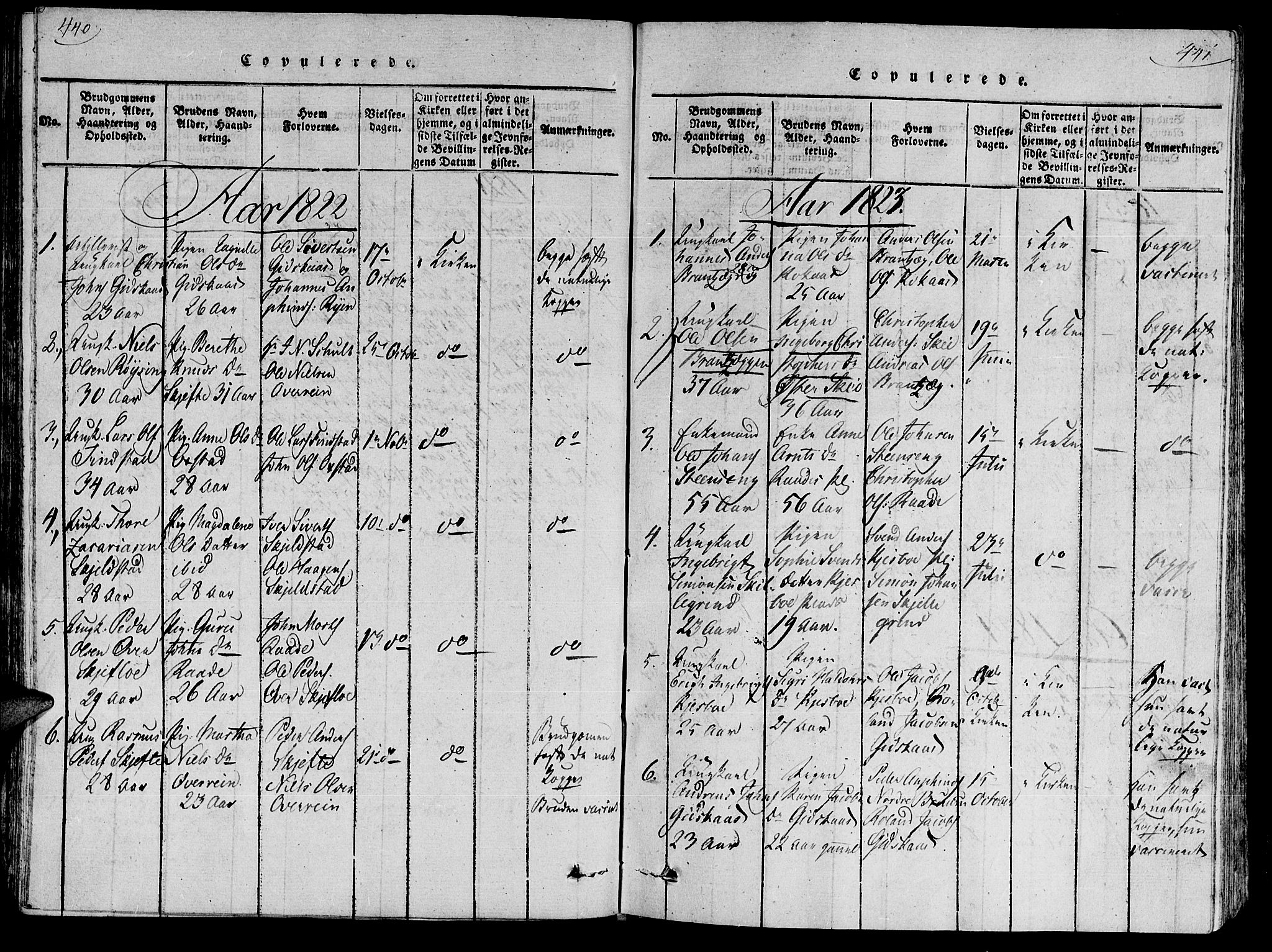 Ministerialprotokoller, klokkerbøker og fødselsregistre - Nord-Trøndelag, AV/SAT-A-1458/735/L0333: Ministerialbok nr. 735A04 /2, 1816-1825, s. 440-441