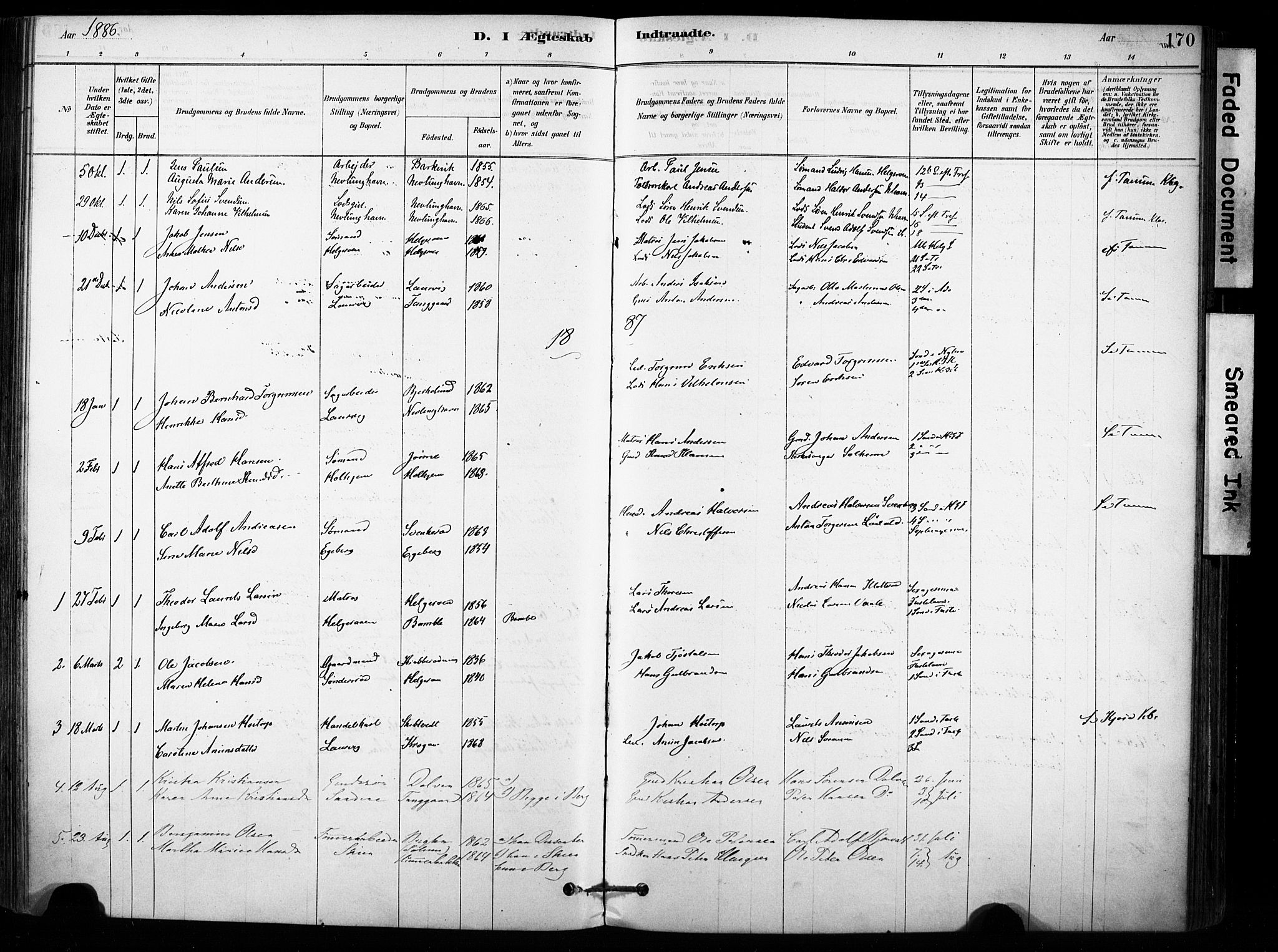 Brunlanes kirkebøker, AV/SAKO-A-342/F/Fb/L0001: Ministerialbok nr. II 1, 1878-1899, s. 170