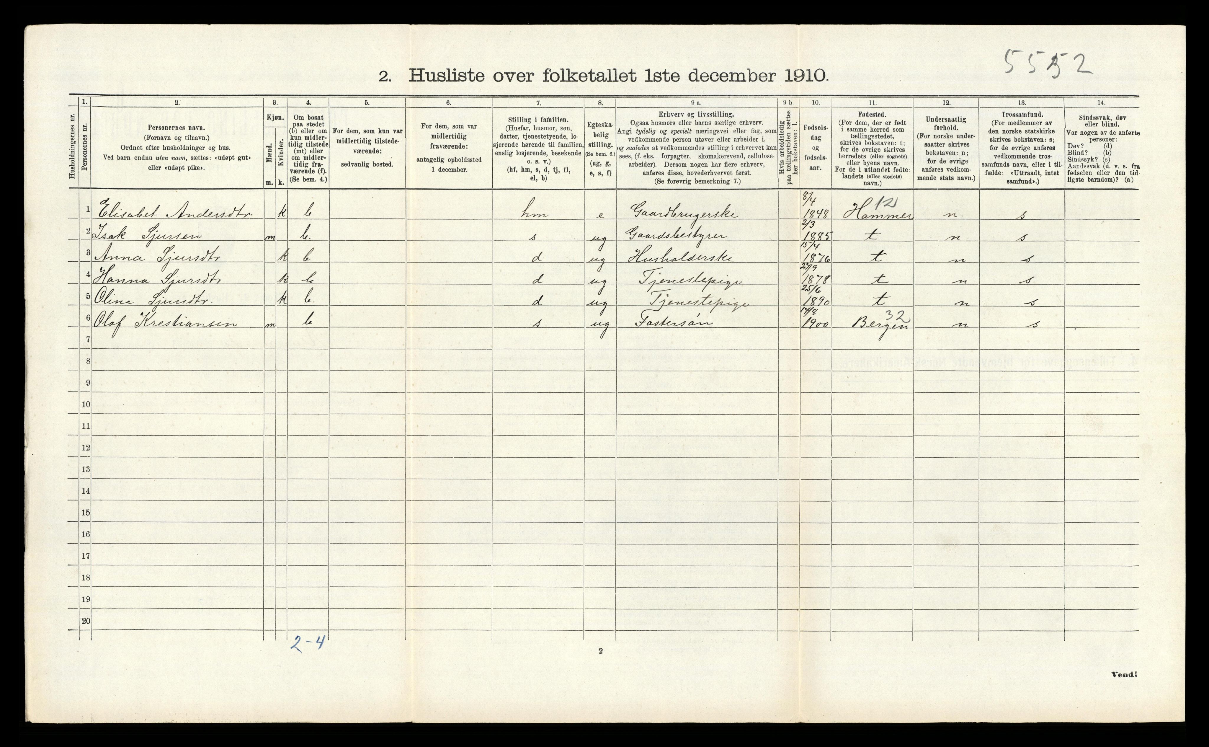 RA, Folketelling 1910 for 1257 Alversund herred, 1910, s. 801