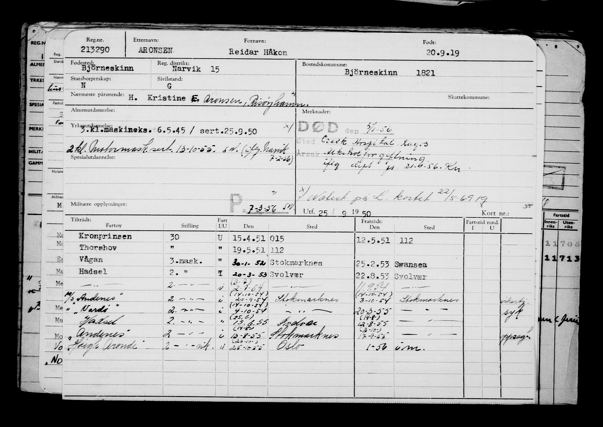 Direktoratet for sjømenn, AV/RA-S-3545/G/Gb/L0172: Hovedkort, 1919, s. 1