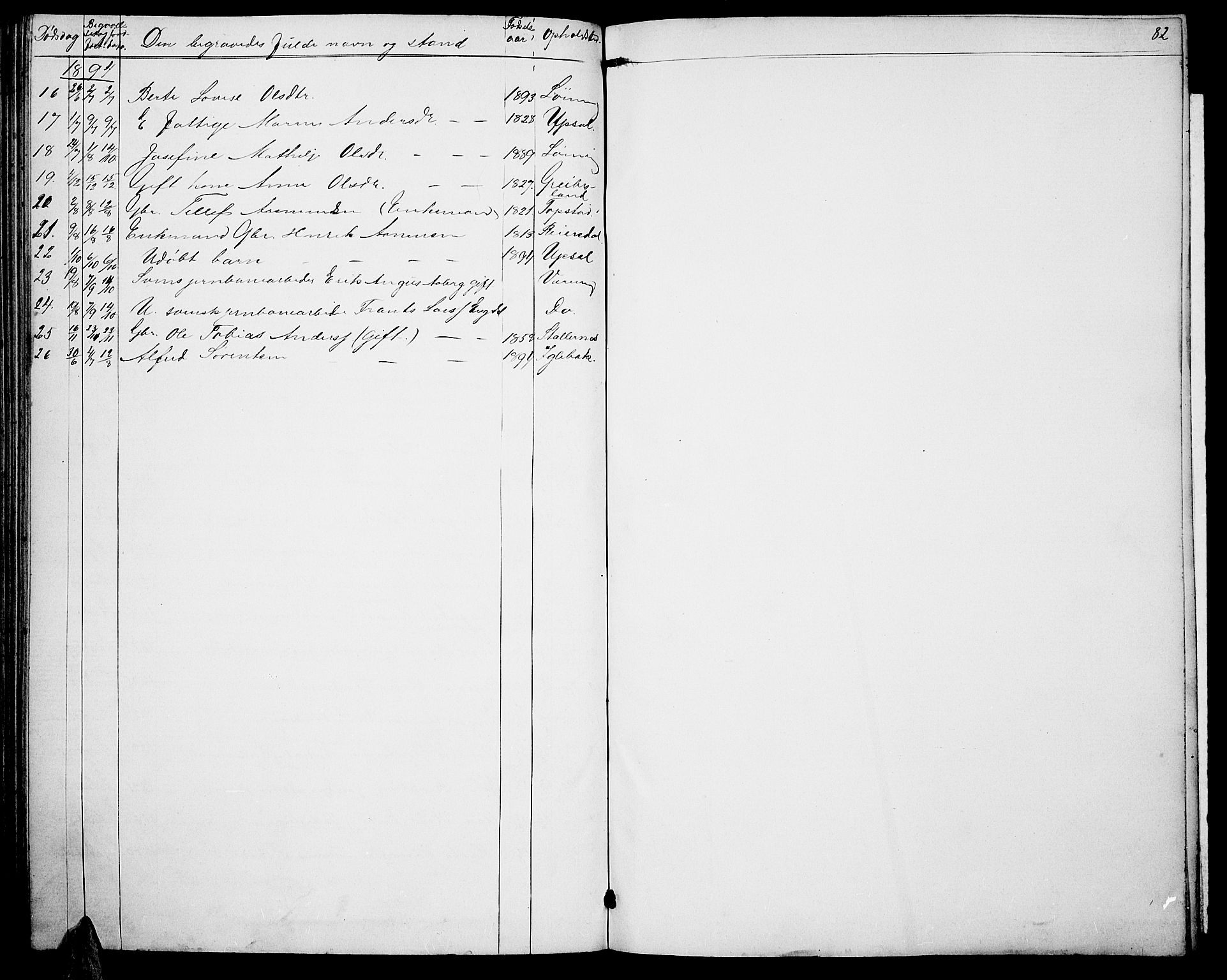 Vennesla sokneprestkontor, SAK/1111-0045/Fb/Fbc/L0002: Klokkerbok nr. B 2, 1858-1894, s. 82