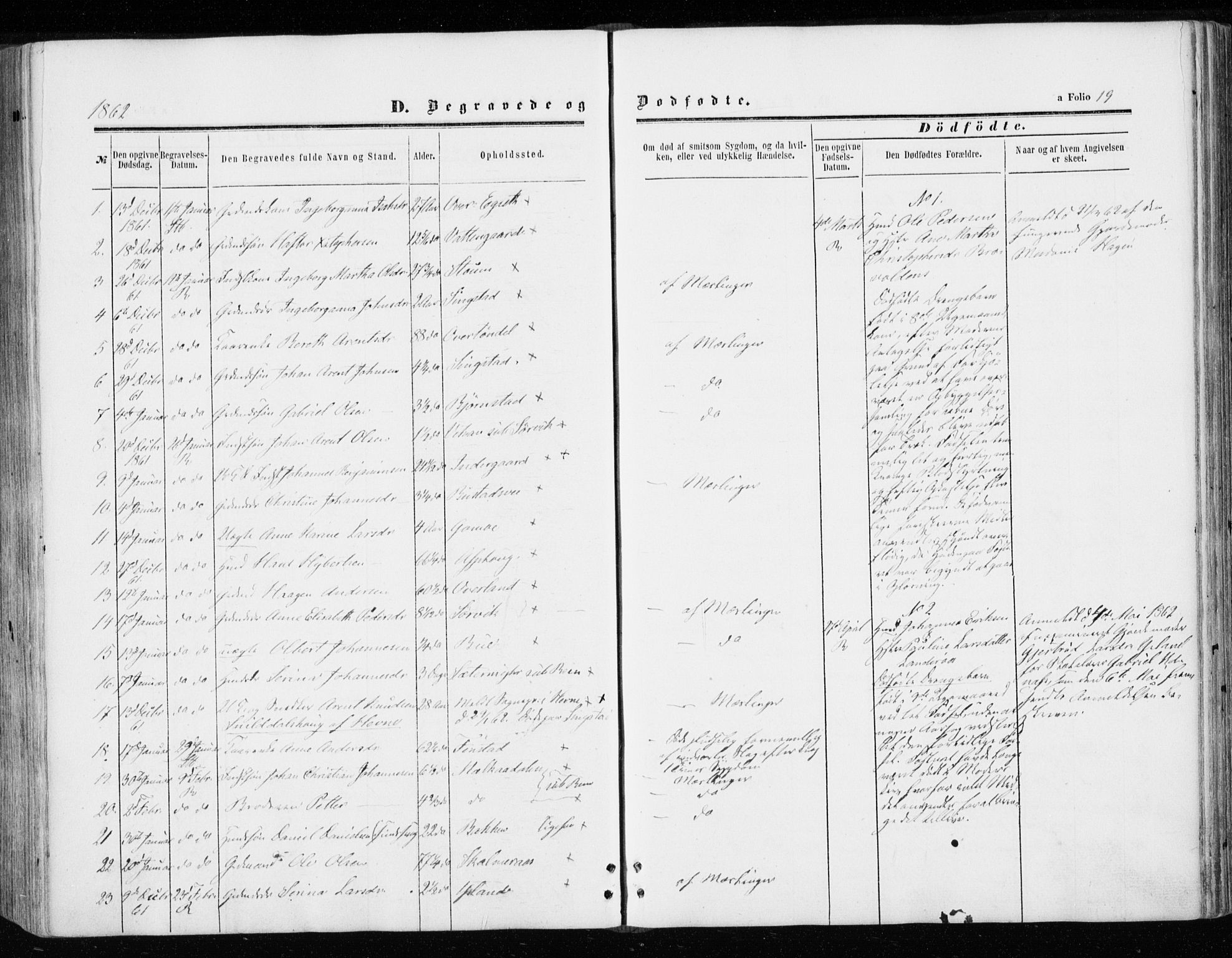 Ministerialprotokoller, klokkerbøker og fødselsregistre - Sør-Trøndelag, AV/SAT-A-1456/646/L0612: Ministerialbok nr. 646A10, 1858-1869, s. 19
