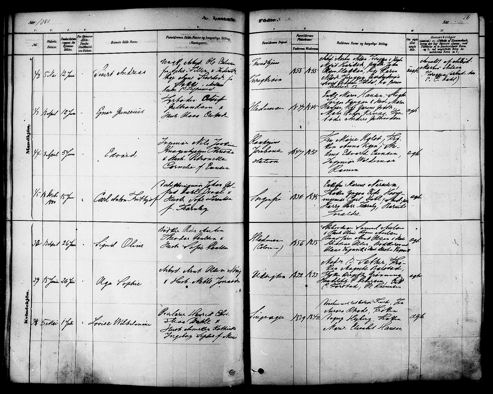 Ministerialprotokoller, klokkerbøker og fødselsregistre - Sør-Trøndelag, SAT/A-1456/606/L0294: Ministerialbok nr. 606A09, 1878-1886, s. 86