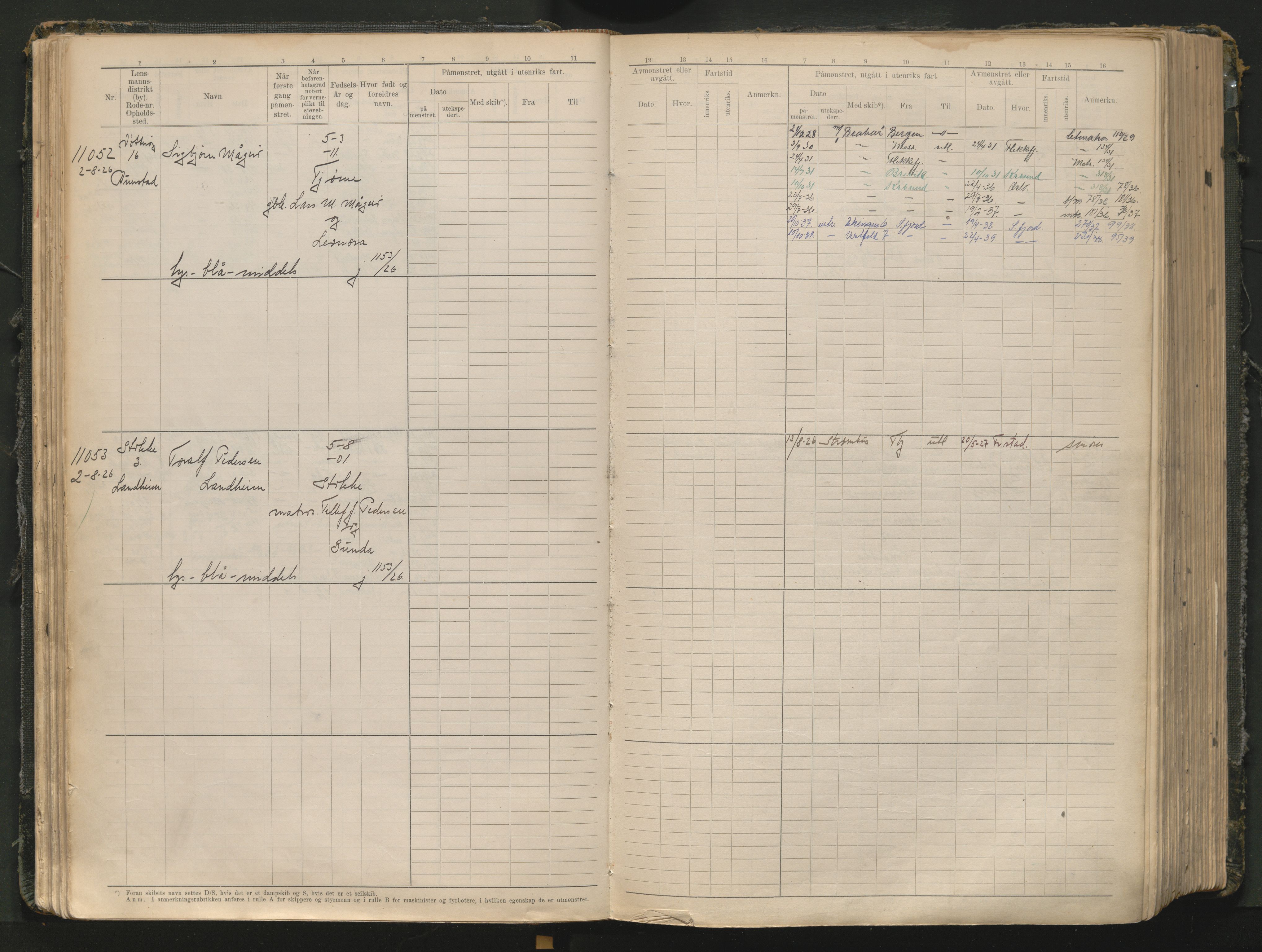 Tønsberg innrulleringskontor, AV/SAKO-A-786/F/Fc/Fcb/L0012: Hovedrulle Patent nr. 10828-12216, 1925-1948