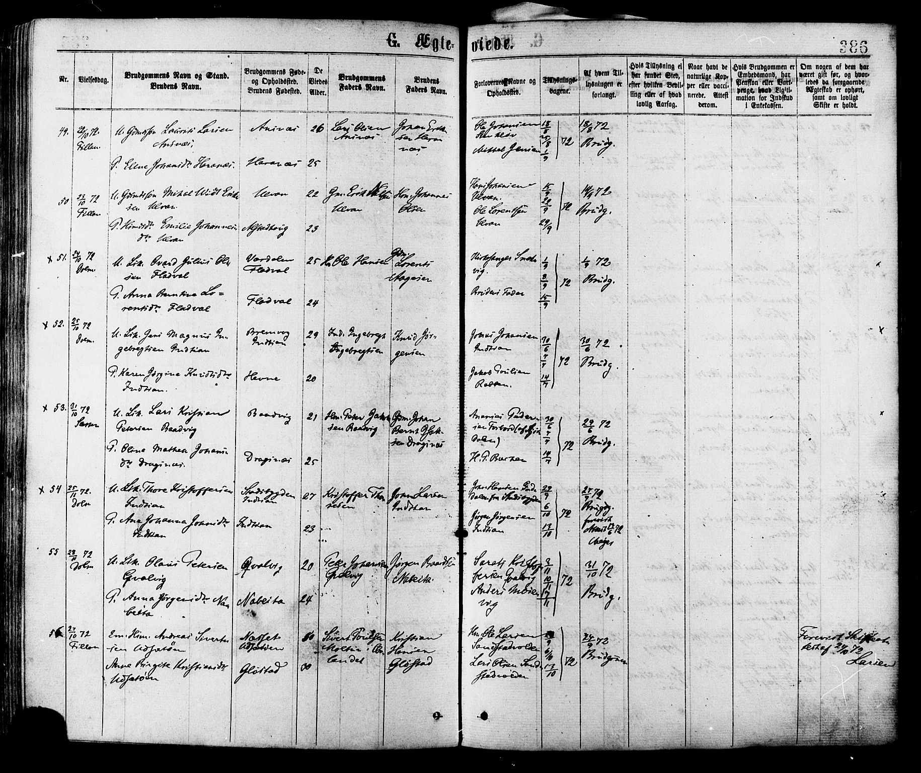 Ministerialprotokoller, klokkerbøker og fødselsregistre - Sør-Trøndelag, SAT/A-1456/634/L0532: Ministerialbok nr. 634A08, 1871-1881, s. 386