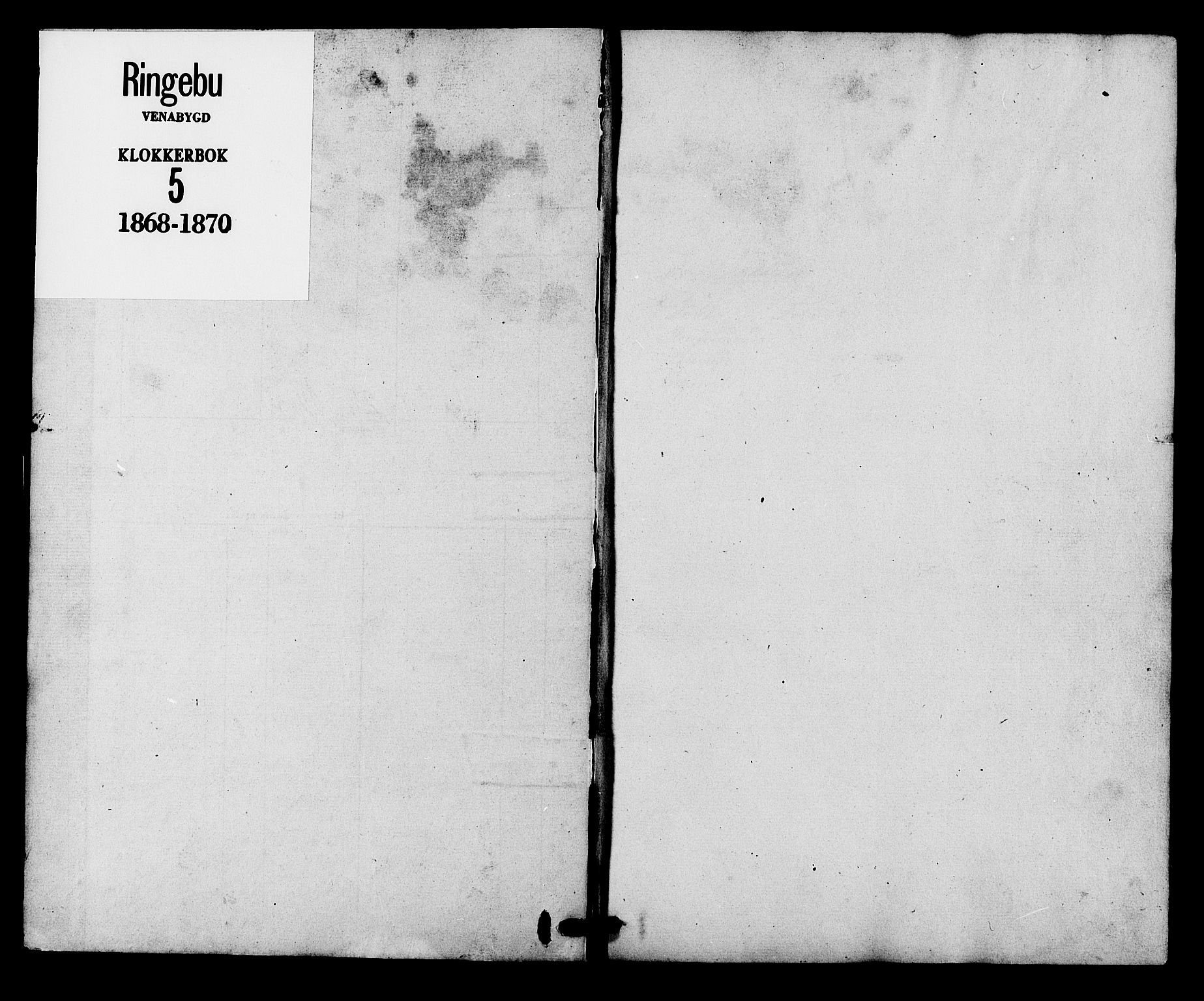 Ringebu prestekontor, SAH/PREST-082/H/Ha/Hab/L0005: Klokkerbok nr. 5, 1868-1870