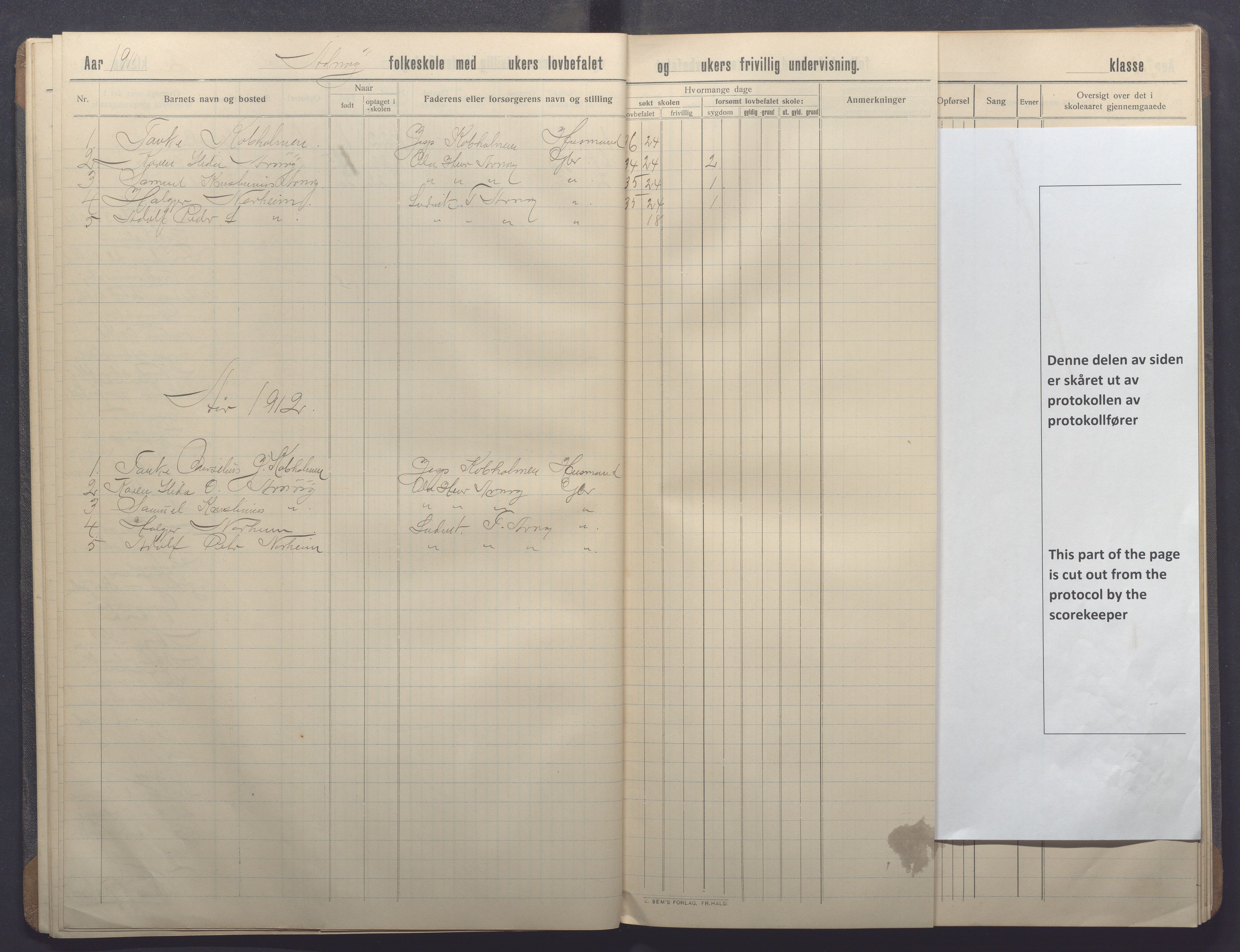 Høle kommune - Eskeland skole, IKAR/K-100028/F/L0001: Skoleprotokoll, 1909-1914, s. 14