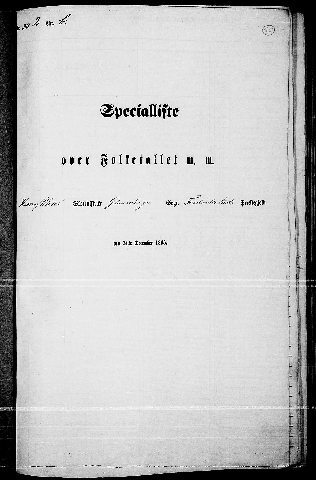 RA, Folketelling 1865 for 0132L Fredrikstad prestegjeld, Glemmen sokn, 1865, s. 53