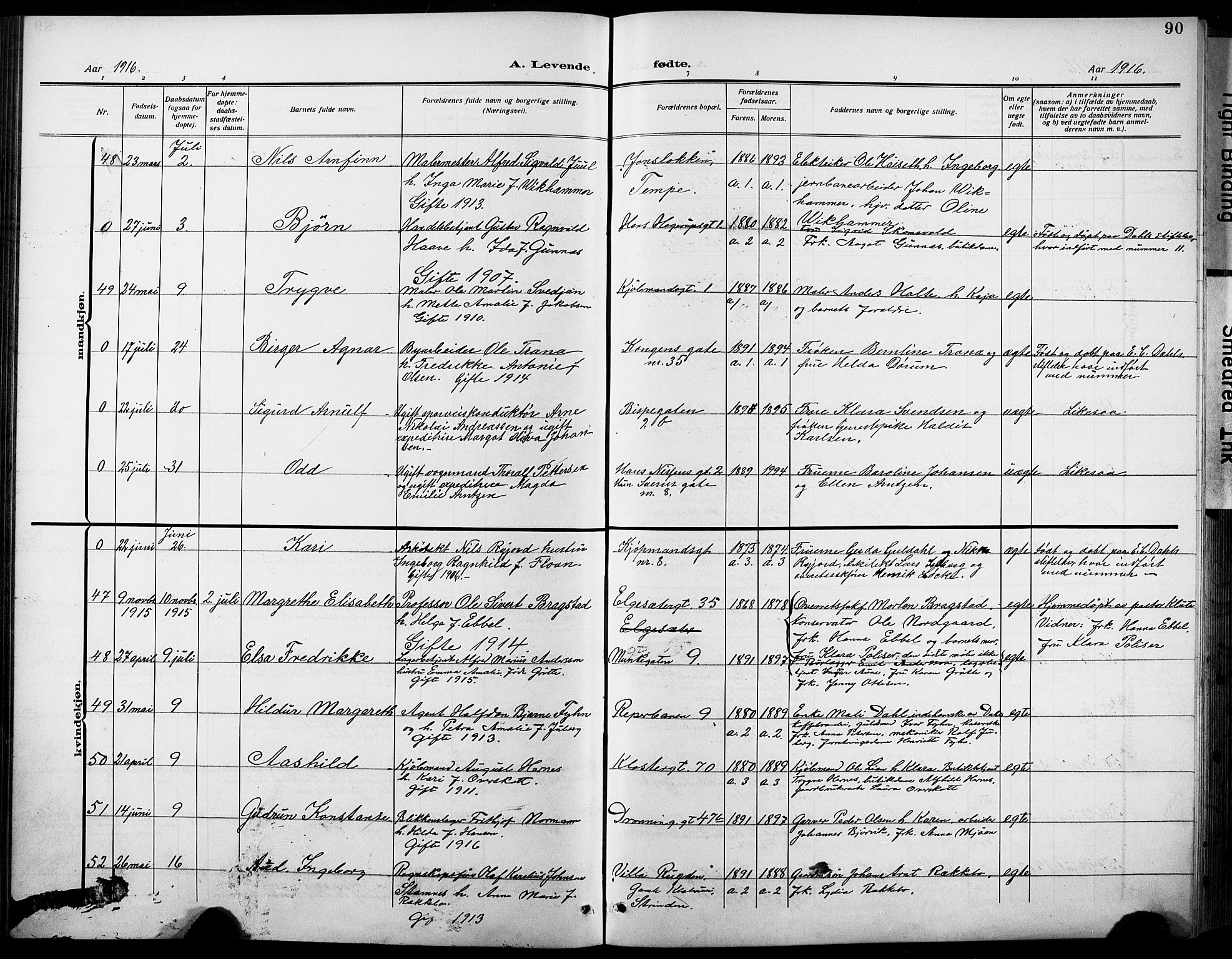 Ministerialprotokoller, klokkerbøker og fødselsregistre - Sør-Trøndelag, SAT/A-1456/601/L0096: Klokkerbok nr. 601C14, 1911-1931, s. 90