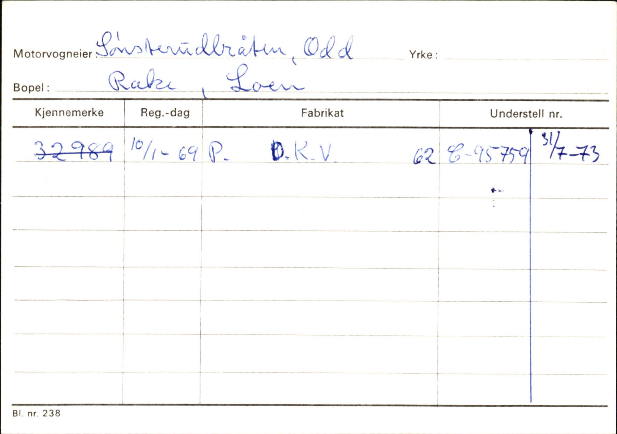 Statens vegvesen, Sogn og Fjordane vegkontor, SAB/A-5301/4/F/L0131: Eigarregister Høyanger P-Å. Stryn S-Å, 1945-1975, s. 1860