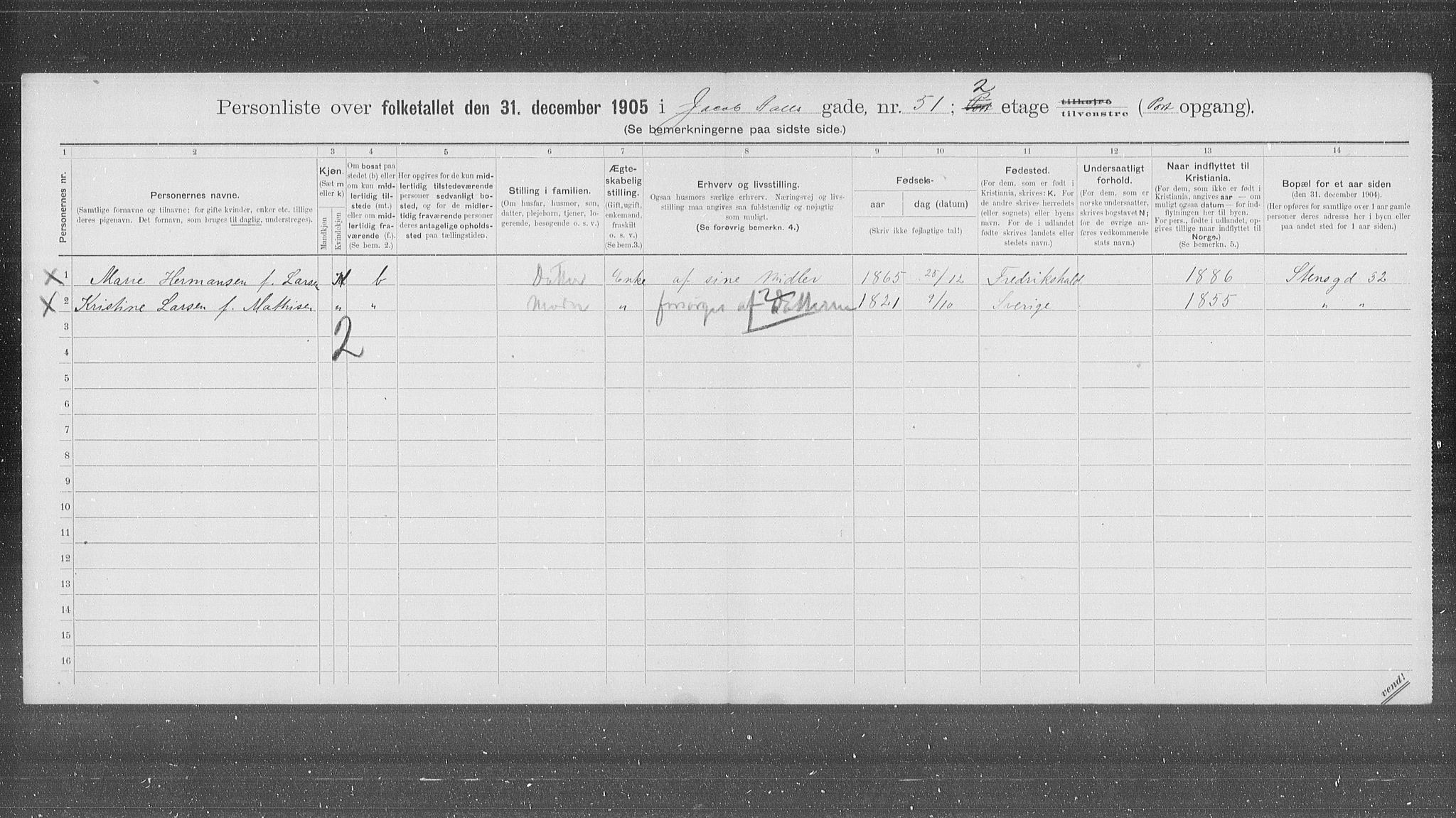 OBA, Kommunal folketelling 31.12.1905 for Kristiania kjøpstad, 1905, s. 23867