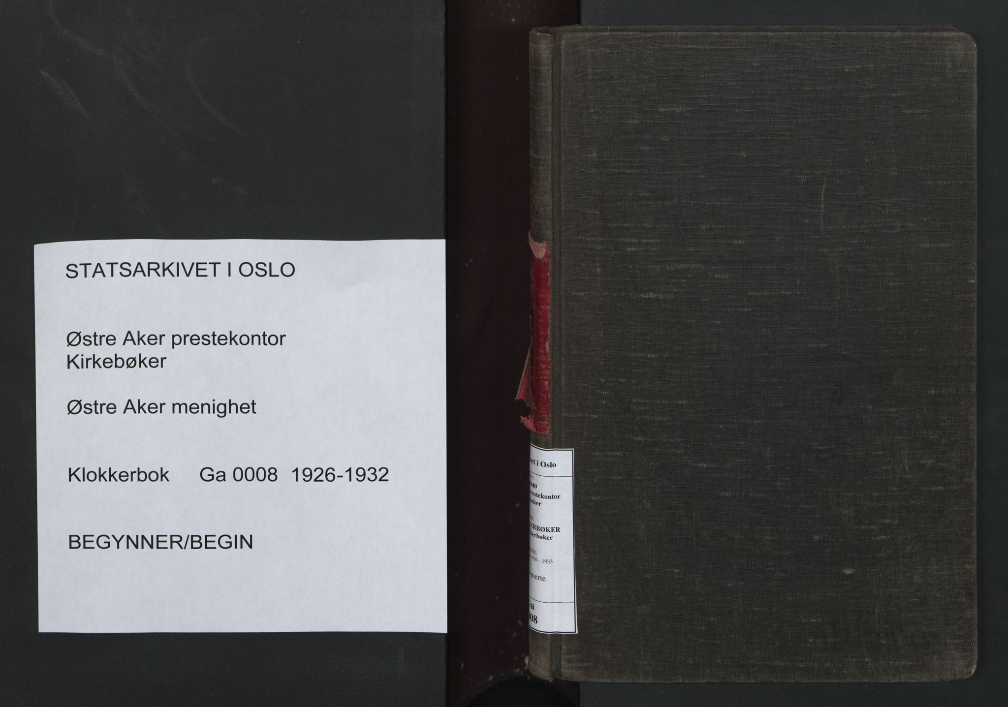 Østre Aker prestekontor Kirkebøker, SAO/A-10840/G/Ga/L0008: Klokkerbok nr. I 8, 1926-1932