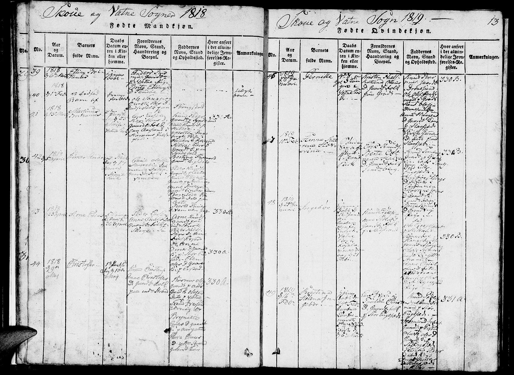 Ministerialprotokoller, klokkerbøker og fødselsregistre - Møre og Romsdal, SAT/A-1454/524/L0360: Klokkerbok nr. 524C01, 1816-1830, s. 13