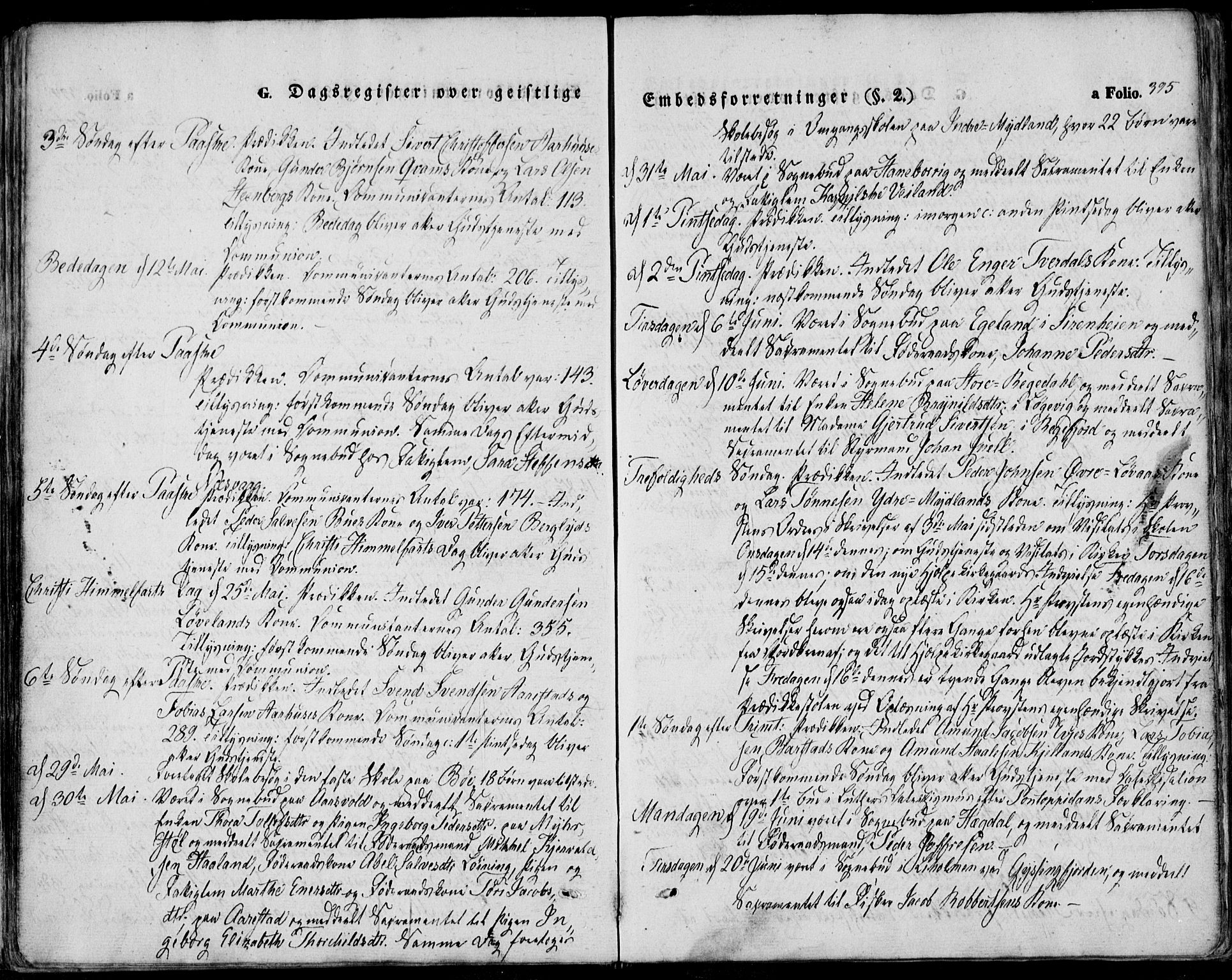 Sokndal sokneprestkontor, SAST/A-101808: Ministerialbok nr. A 8.2, 1842-1857, s. 395