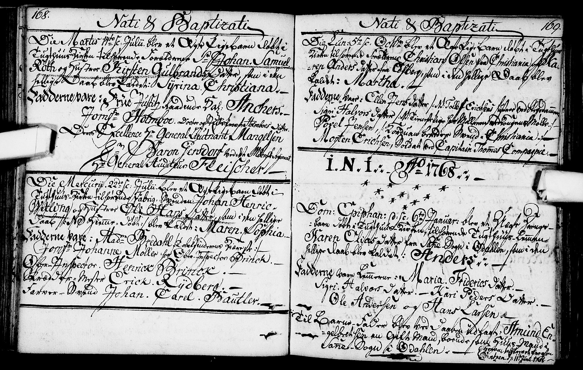 Kristiania tukthusprest Kirkebøker, AV/SAO-A-10881/F/Fa/L0001: Ministerialbok nr. 1, 1758-1828, s. 168-169
