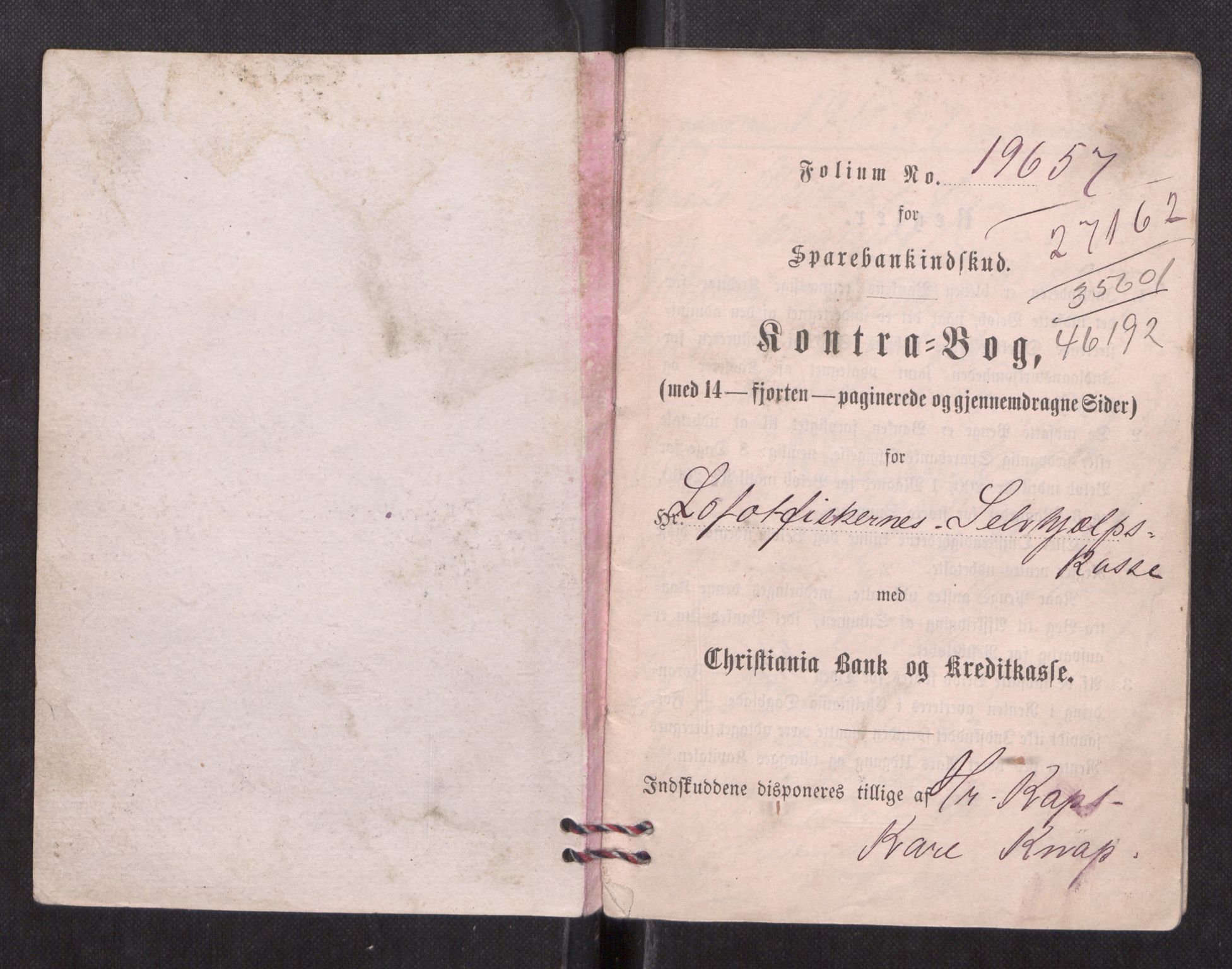 Oppsynssjefen ved Lofotfisket, AV/SAT-A-6224/D/L0173: Lofotfiskernes Selvhjelpskasse, 1885-1912, s. 3