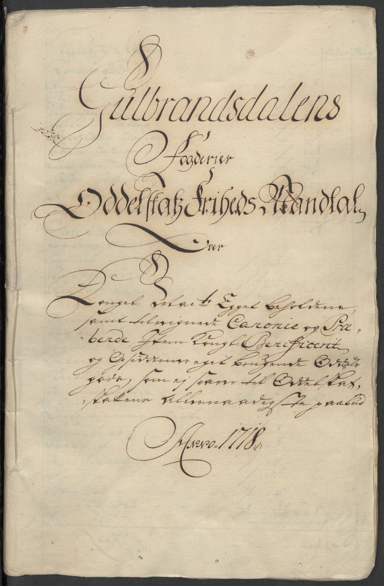 Rentekammeret inntil 1814, Reviderte regnskaper, Fogderegnskap, AV/RA-EA-4092/R17/L1188: Fogderegnskap Gudbrandsdal, 1718, s. 187