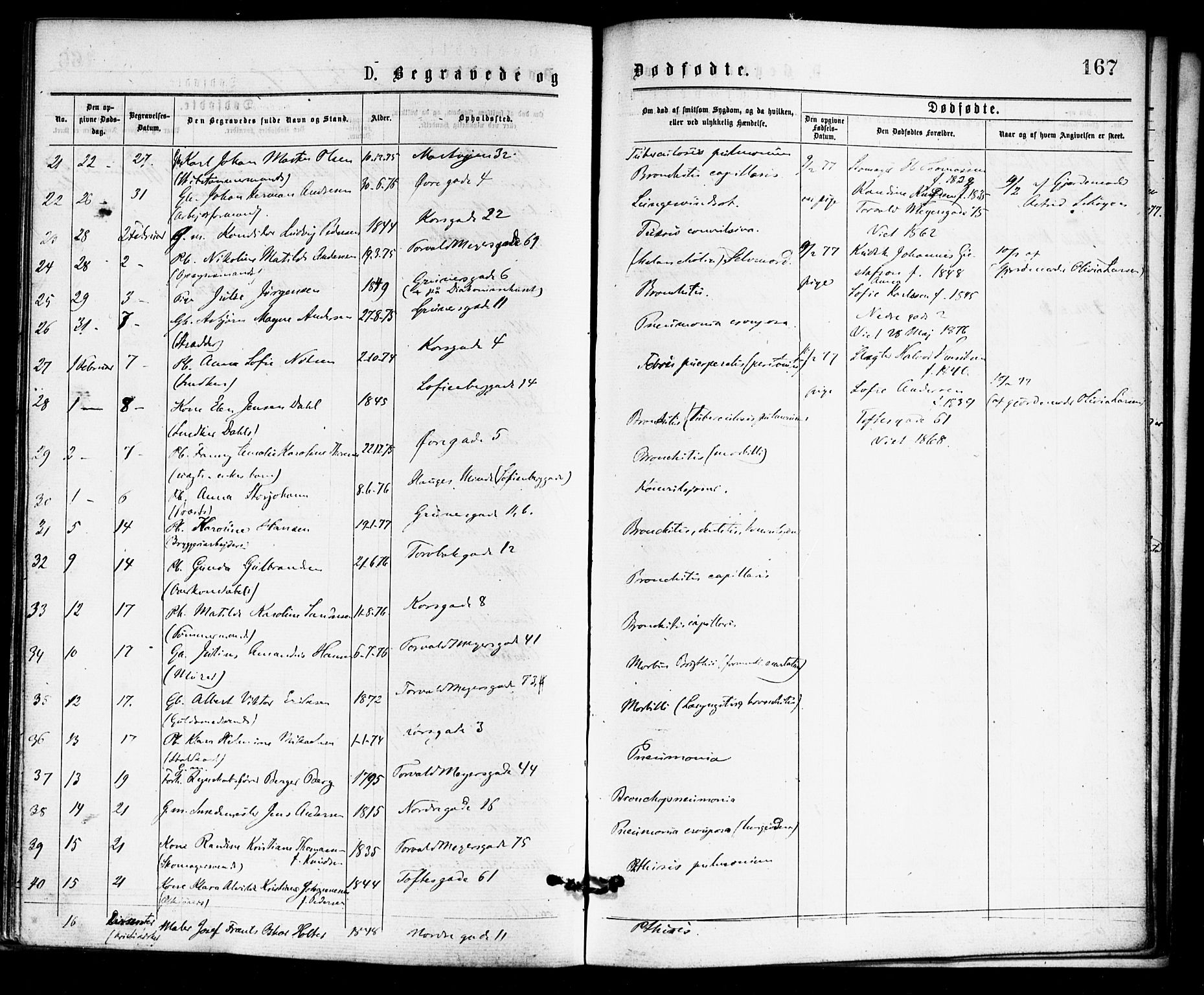 Paulus prestekontor Kirkebøker, AV/SAO-A-10871/F/Fa/L0001: Ministerialbok nr. 1, 1875-1878, s. 167