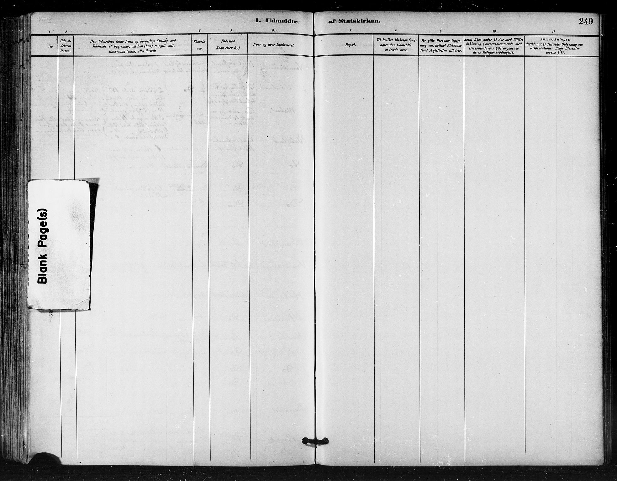 Ministerialprotokoller, klokkerbøker og fødselsregistre - Nordland, AV/SAT-A-1459/812/L0178: Ministerialbok nr. 812A07, 1886-1900, s. 249