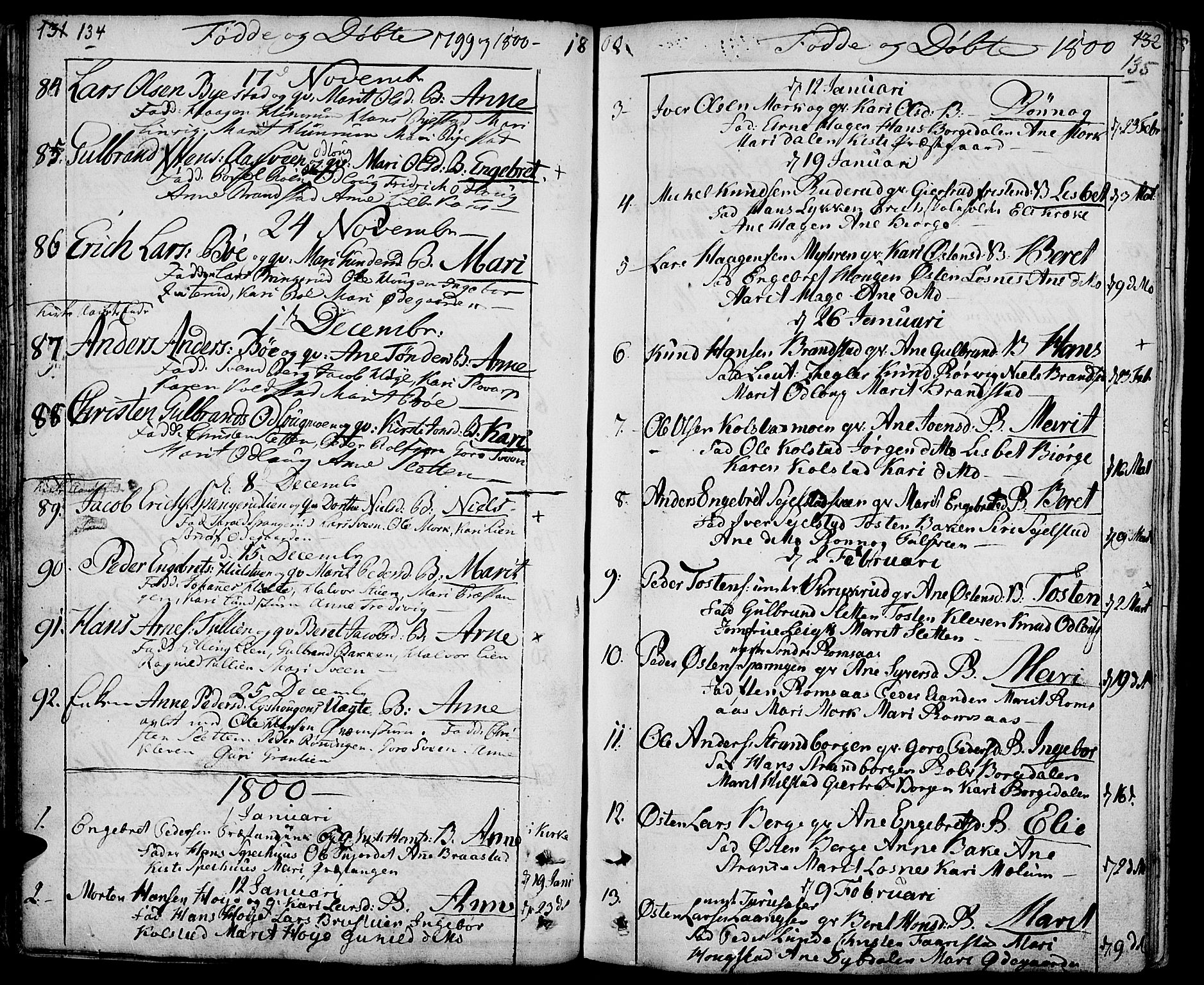 Ringebu prestekontor, AV/SAH-PREST-082/H/Ha/Haa/L0003: Ministerialbok nr. 3, 1781-1820, s. 134-135