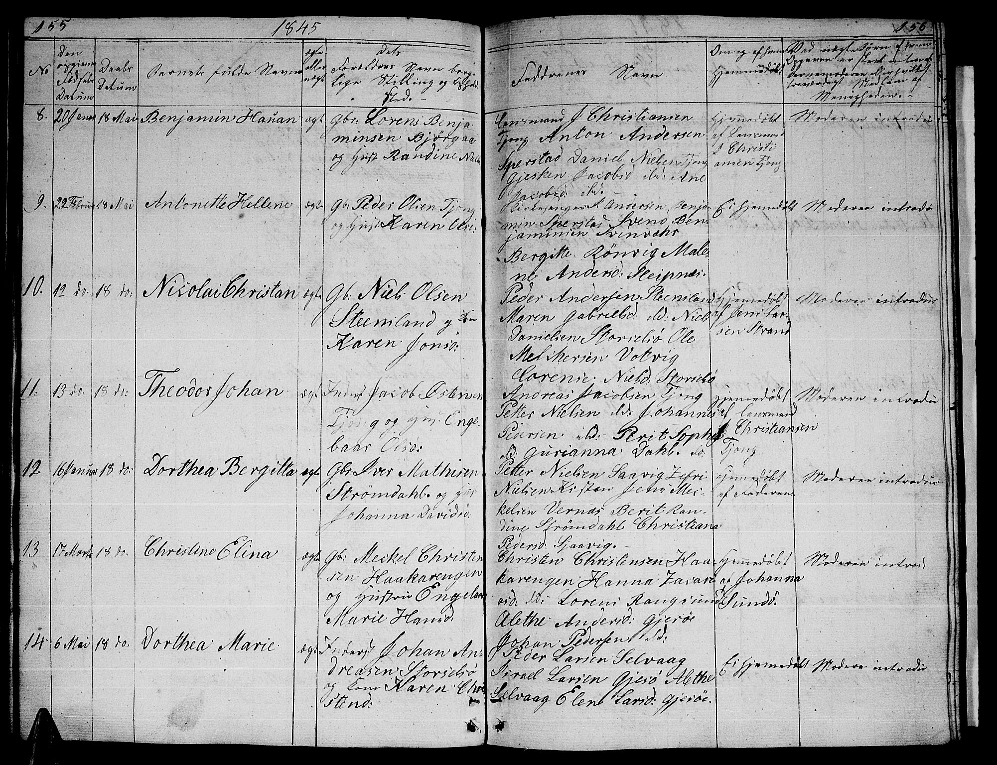 Ministerialprotokoller, klokkerbøker og fødselsregistre - Nordland, AV/SAT-A-1459/841/L0618: Klokkerbok nr. 841C02, 1833-1855, s. 155-156