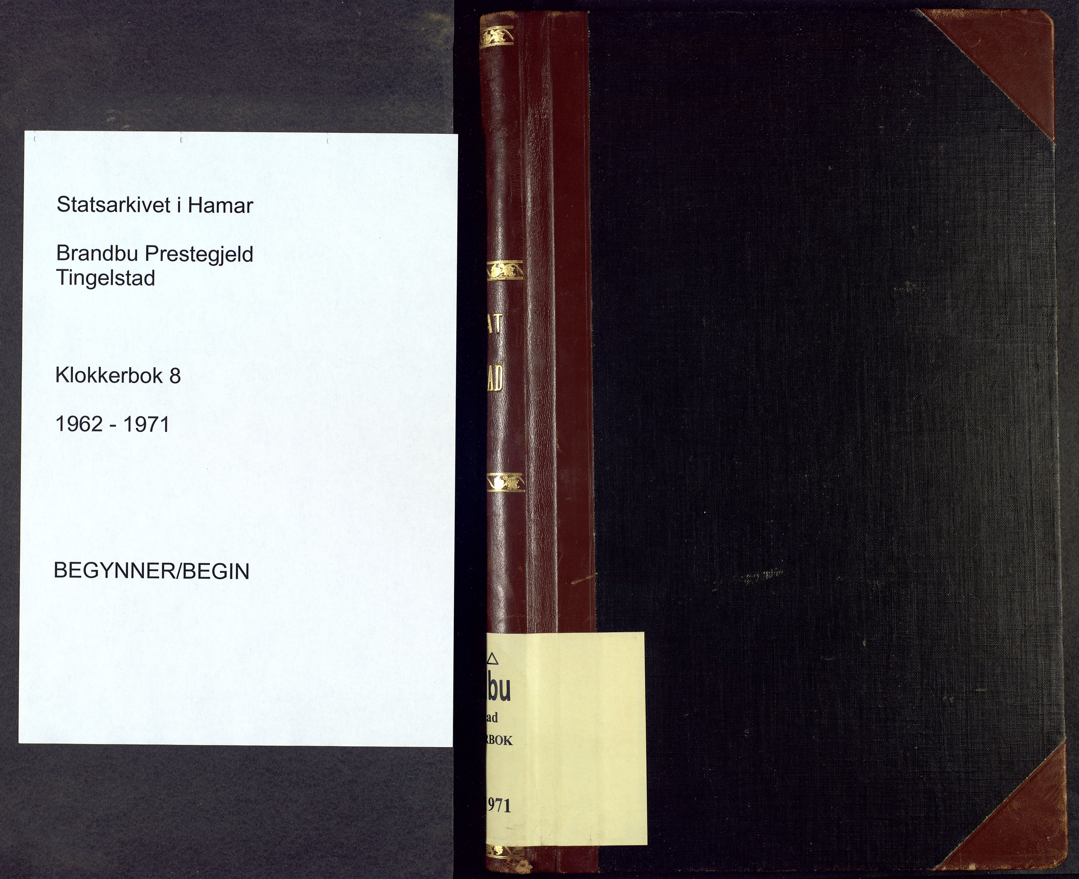 Brandbu prestekontor, AV/SAH-PREST-114/H/Ha/Hab/L0008: Klokkerbok nr. 8, 1960-1971