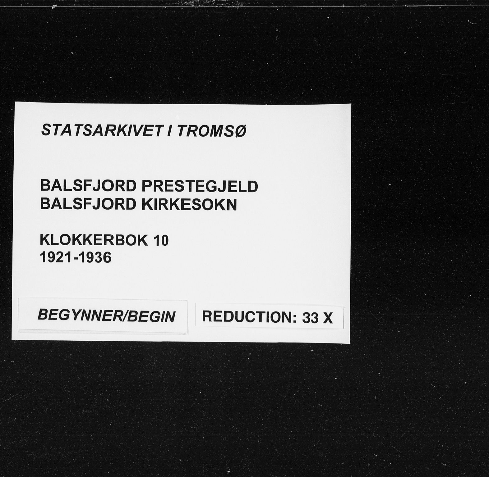 Balsfjord sokneprestembete, SATØ/S-1303/G/Ga/L0010klokker: Klokkerbok nr. 10, 1921-1936