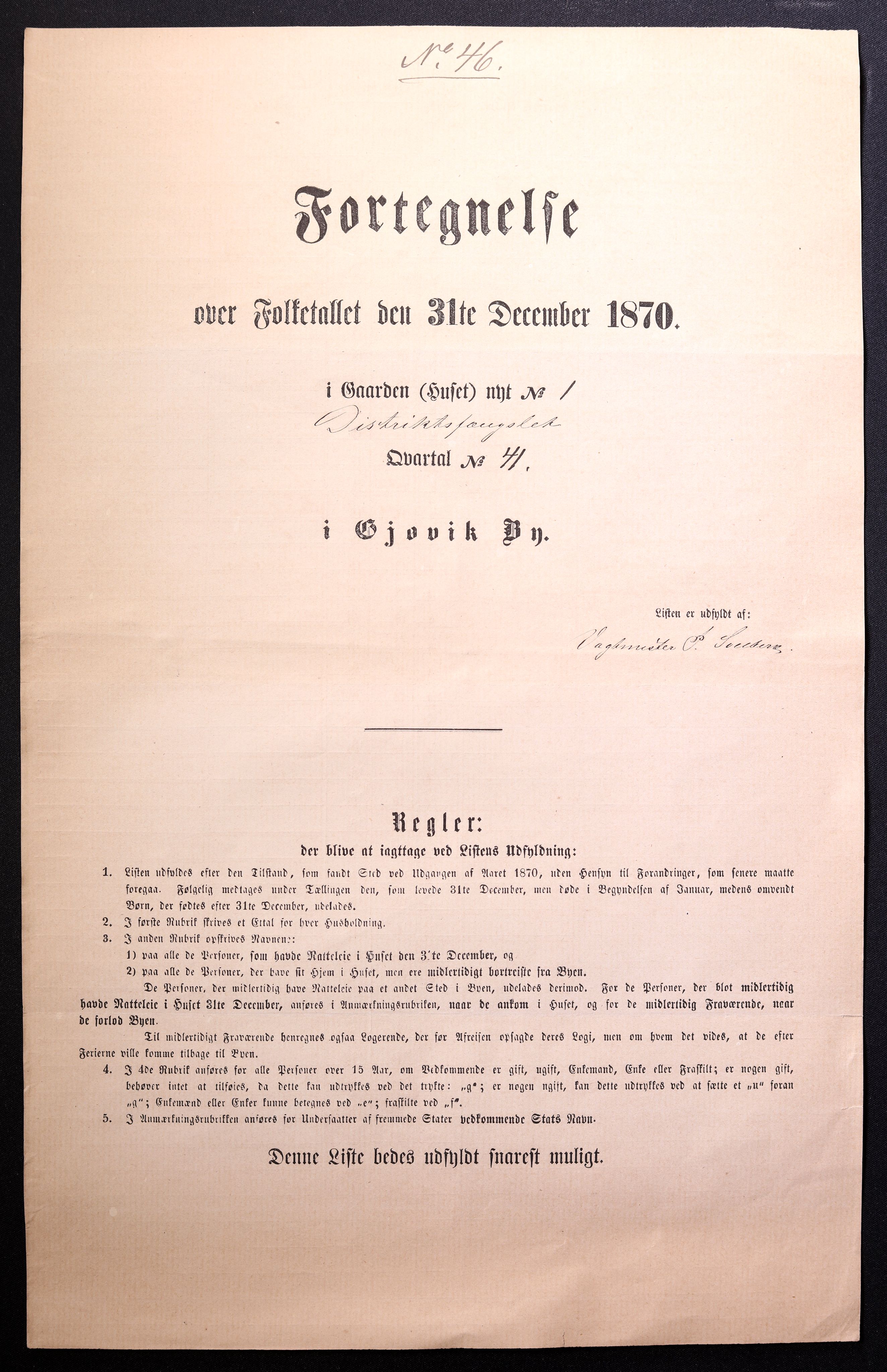 RA, Folketelling 1870 for 0502 Gjøvik kjøpstad, 1870, s. 46