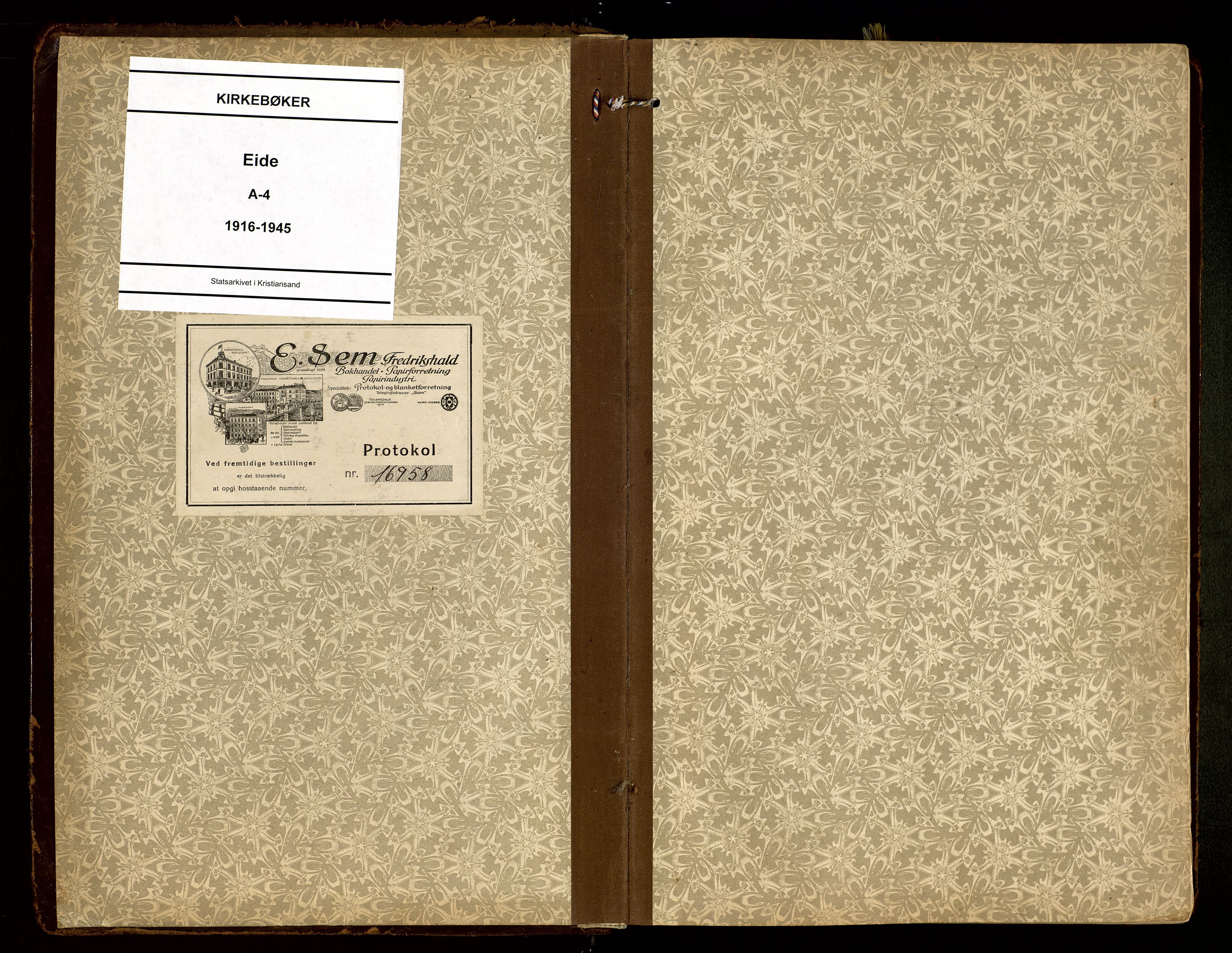 Hommedal sokneprestkontor, SAK/1111-0023/F/Fa/Faa/L0004: Ministerialbok nr. A 4, 1916-1945