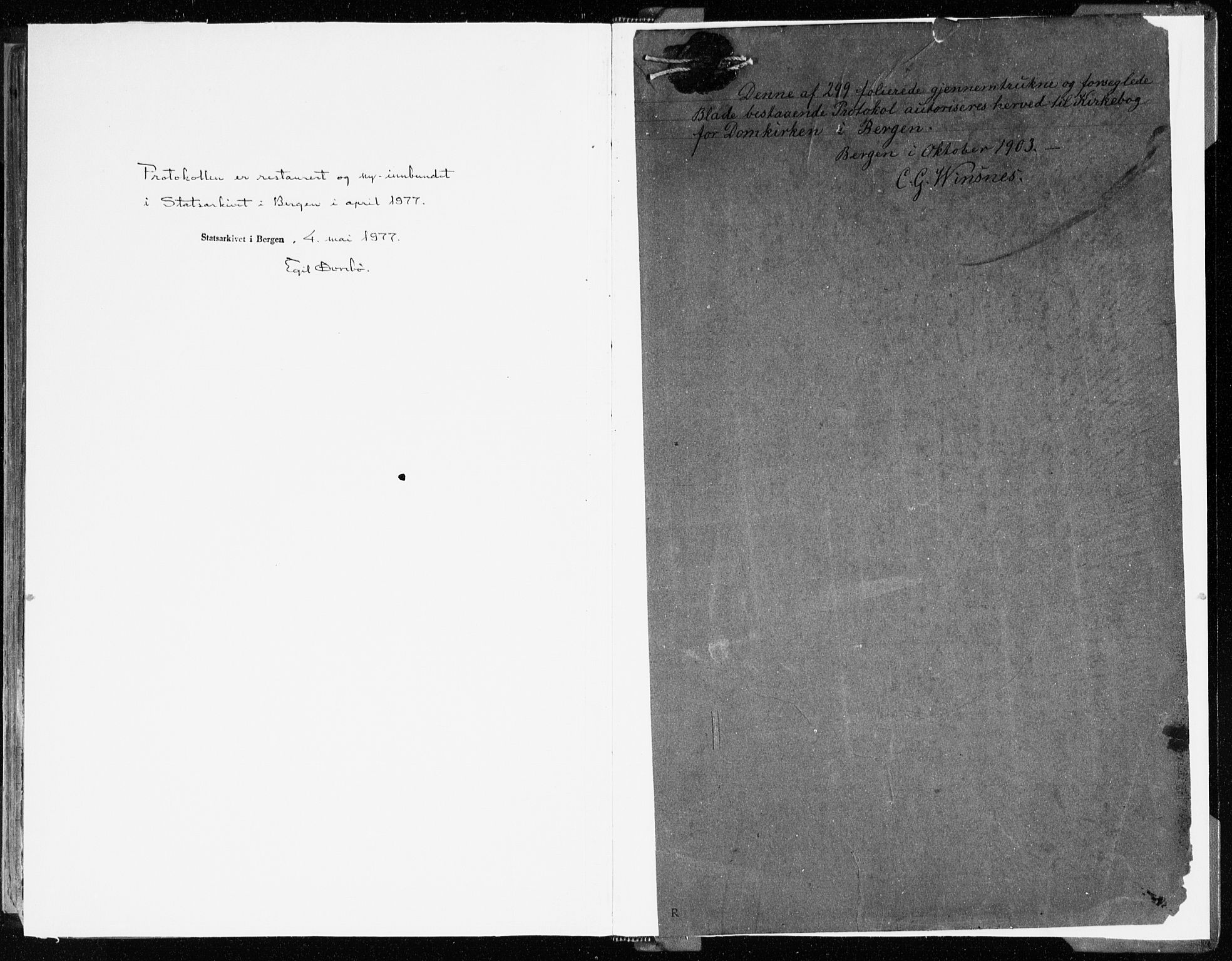 Domkirken sokneprestembete, SAB/A-74801/H/Haa/L0025: Ministerialbok nr. B 8, 1903-1925