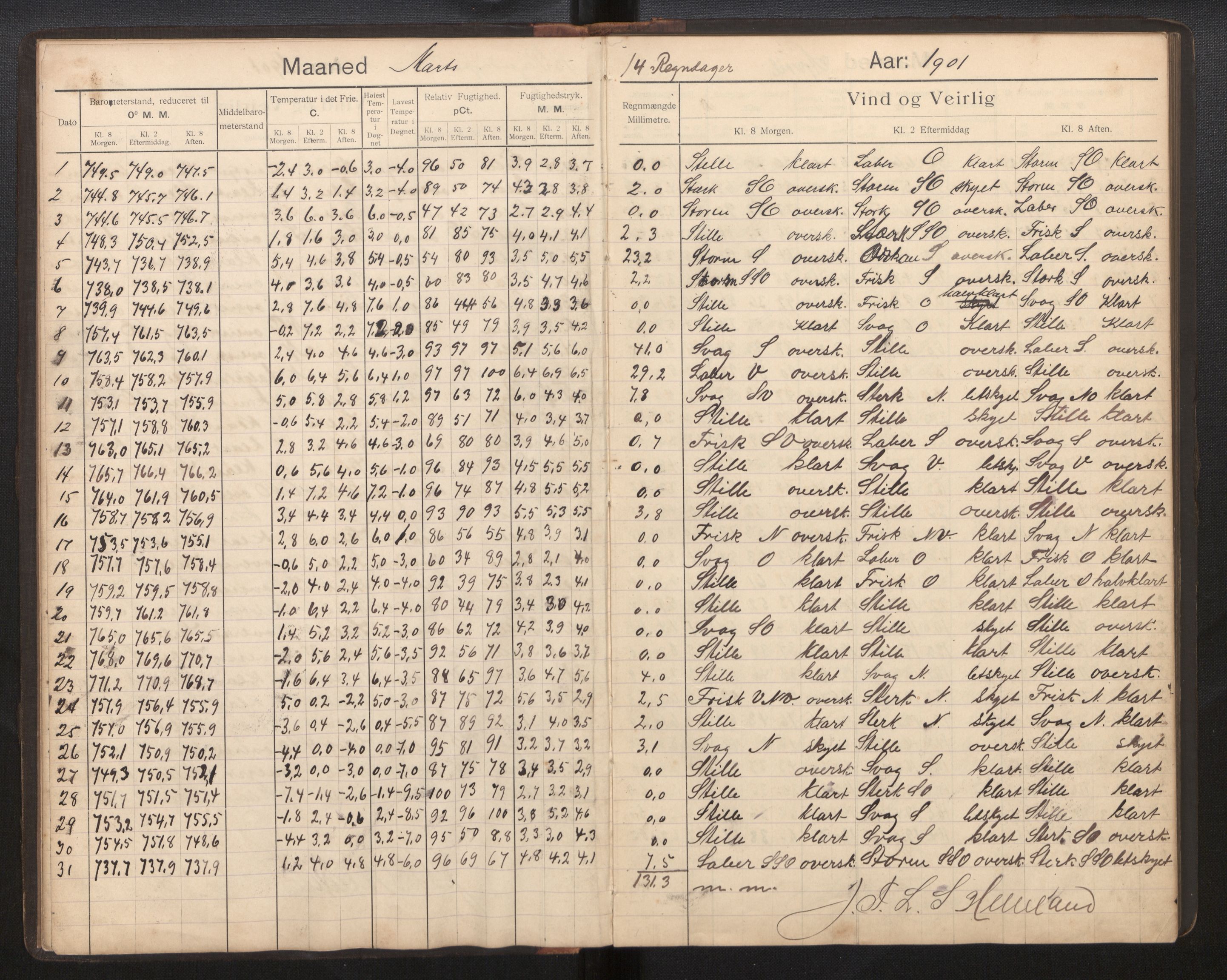 Lepraarkiver - Pleiestiftelsen for spedalske no.1, AV/SAB-A-60601/E/L0004: Observasjonsprotokoll, 1900-1905