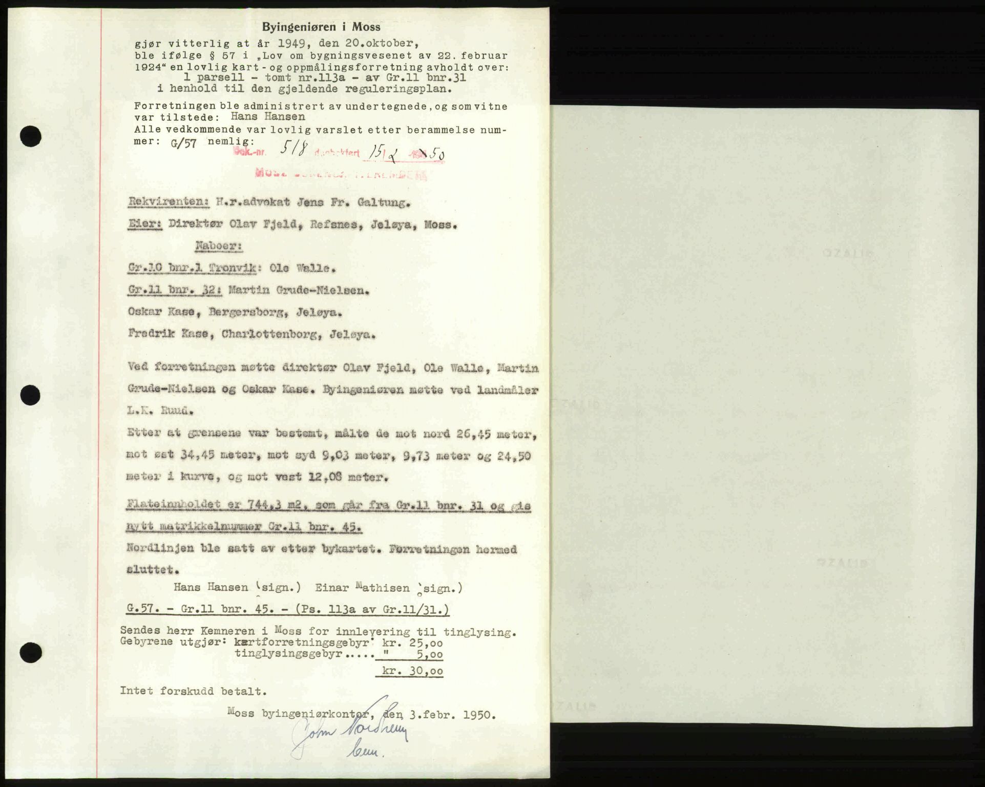 Moss sorenskriveri, SAO/A-10168: Pantebok nr. A25, 1950-1950, Dagboknr: 518/1950