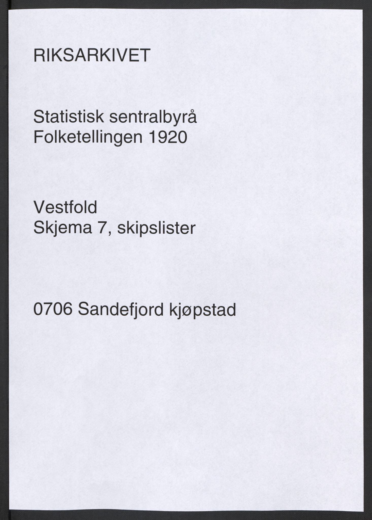 SAKO, Folketelling 1920 for 0706 Sandefjord kjøpstad, 1920, s. 15708