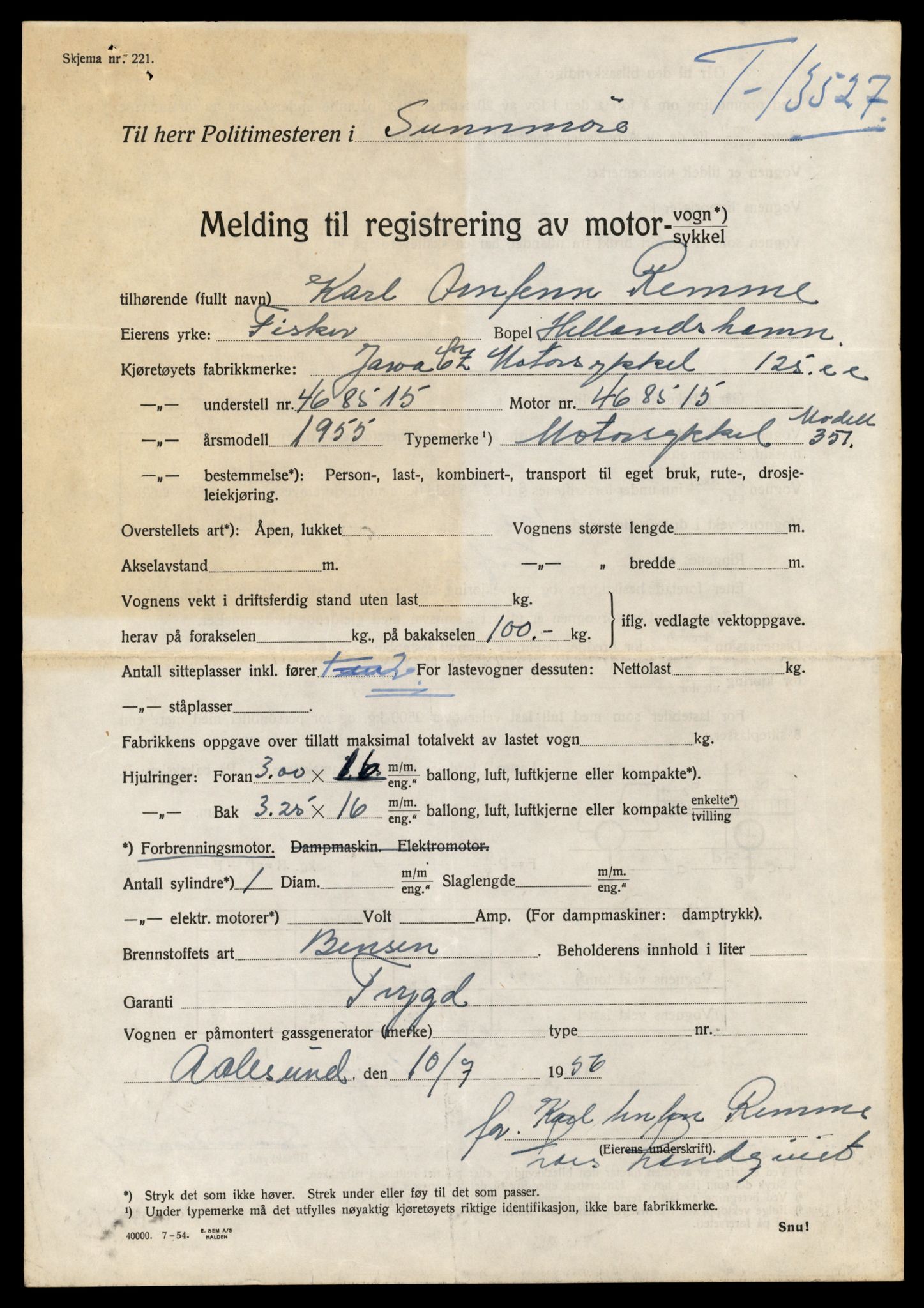 Møre og Romsdal vegkontor - Ålesund trafikkstasjon, AV/SAT-A-4099/F/Fe/L0039: Registreringskort for kjøretøy T 13361 - T 13530, 1927-1998, s. 2931