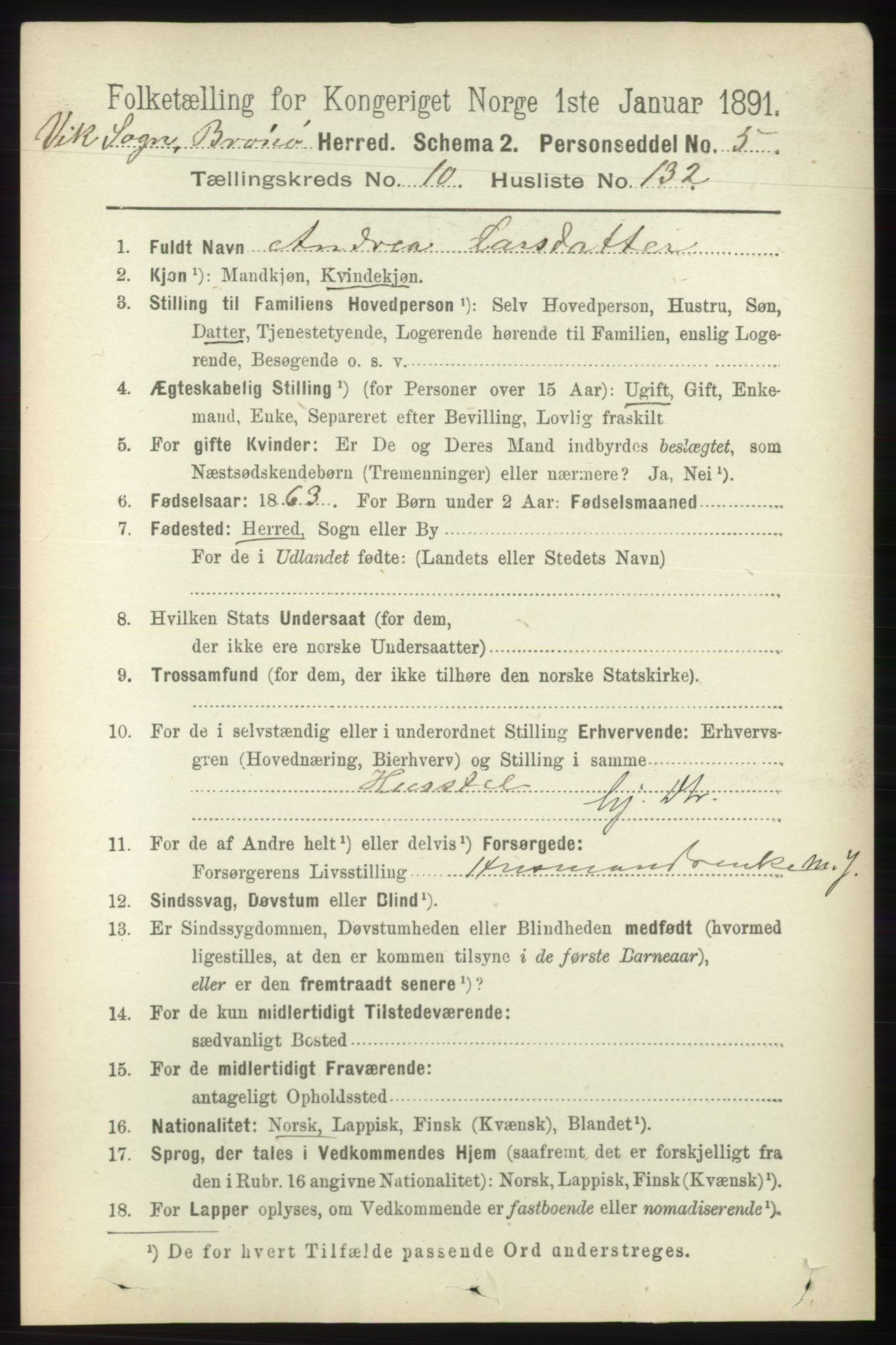 RA, Folketelling 1891 for 1814 Brønnøy herred, 1891, s. 6626