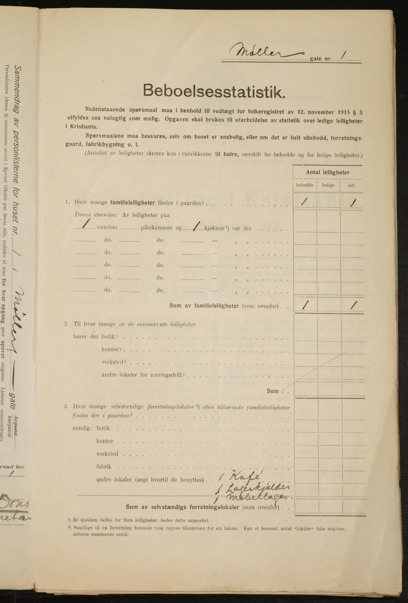 OBA, Kommunal folketelling 1.2.1916 for Kristiania, 1916, s. 70100