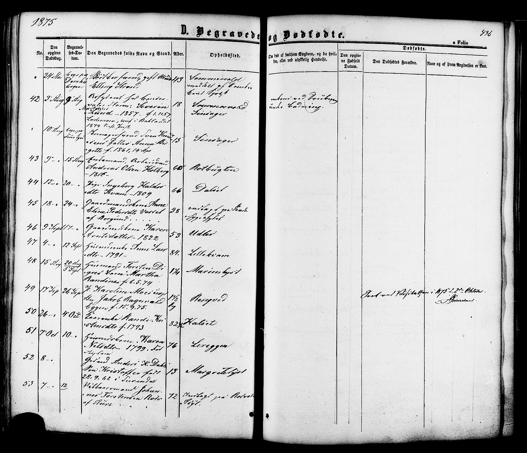 Ministerialprotokoller, klokkerbøker og fødselsregistre - Sør-Trøndelag, SAT/A-1456/606/L0293: Ministerialbok nr. 606A08, 1866-1877, s. 436