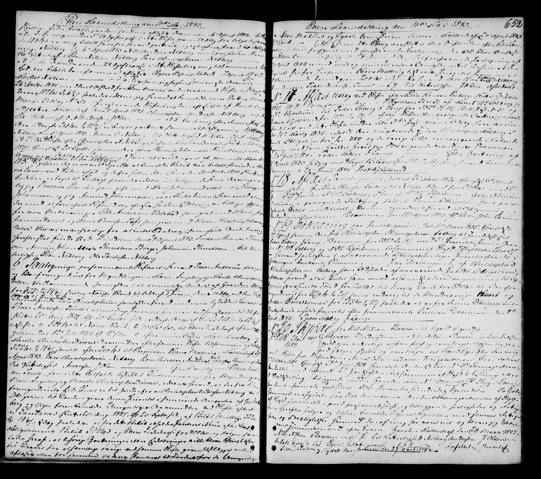 Eiker, Modum og Sigdal sorenskriveri, SAKO/A-123/G/Ga/Gaa/L0011b: Pantebok nr. I 11b, 1842-1844, s. 652