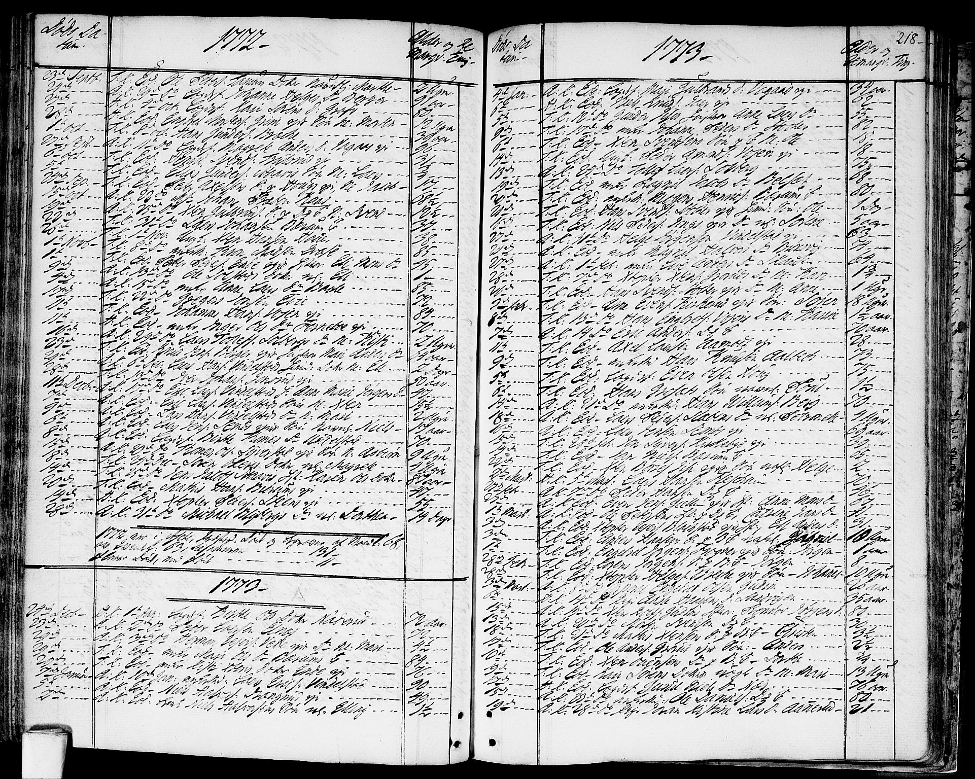 Asker prestekontor Kirkebøker, AV/SAO-A-10256a/F/Fa/L0003: Ministerialbok nr. I 3, 1767-1807, s. 218