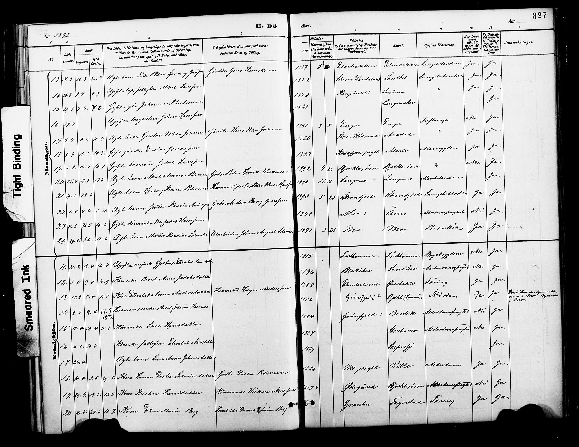 Ministerialprotokoller, klokkerbøker og fødselsregistre - Nordland, SAT/A-1459/827/L0421: Klokkerbok nr. 827C10, 1887-1906, s. 327