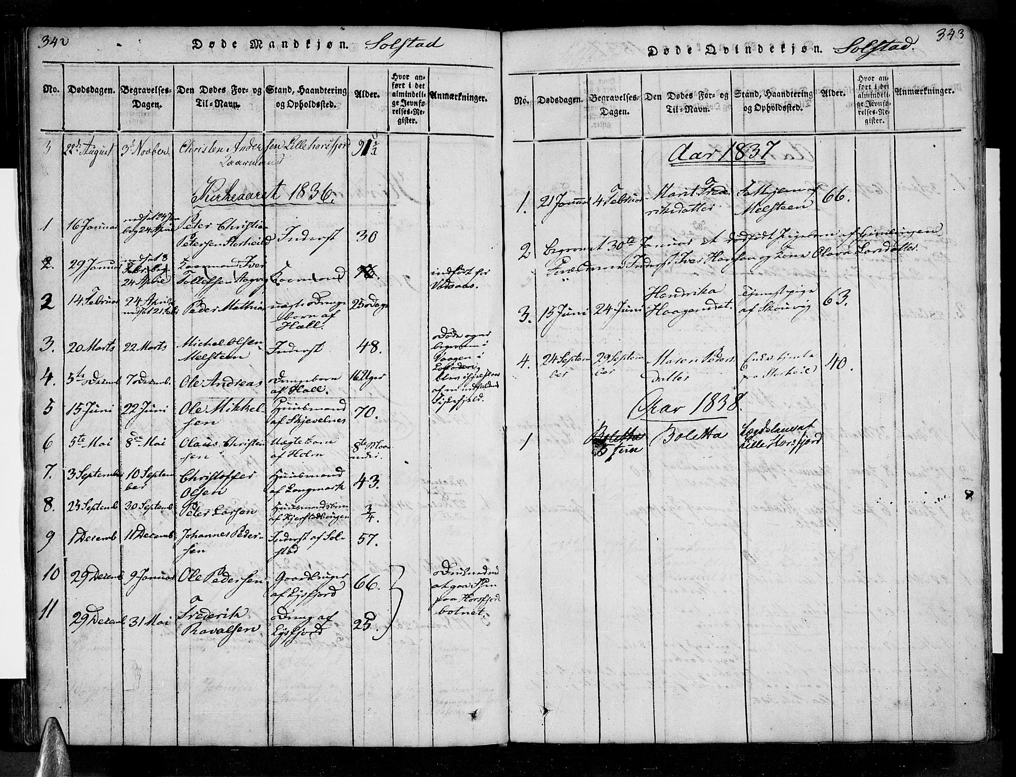 Ministerialprotokoller, klokkerbøker og fødselsregistre - Nordland, AV/SAT-A-1459/810/L0143: Ministerialbok nr. 810A06 /2, 1820-1841, s. 342-343