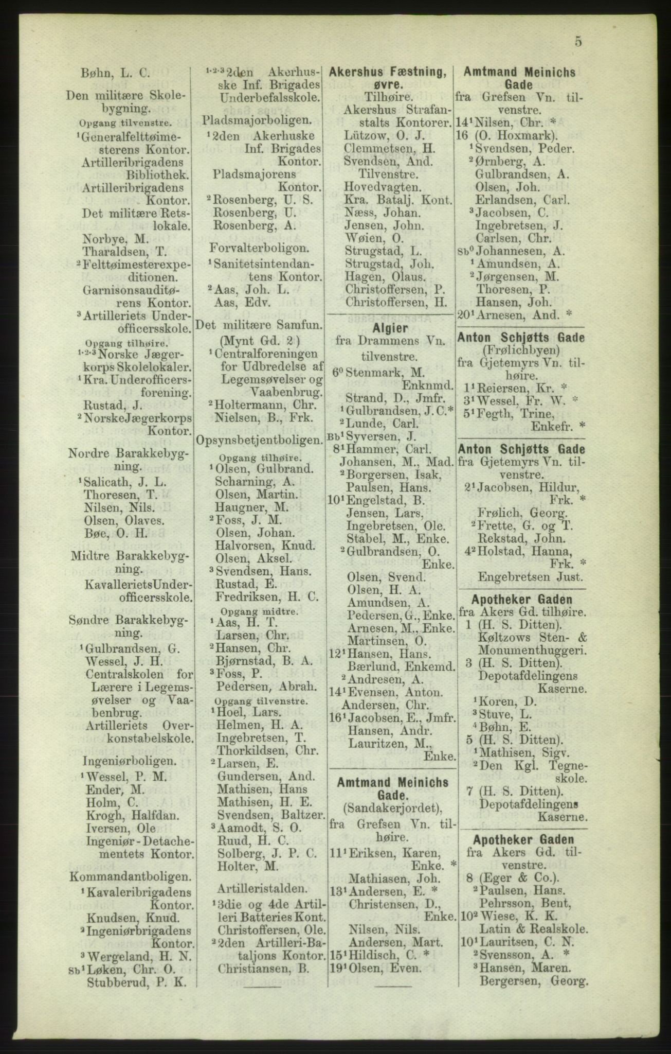 Kristiania/Oslo adressebok, PUBL/-, 1882, s. 5