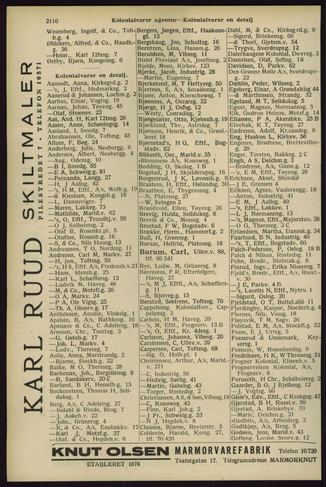 Kristiania/Oslo adressebok, PUBL/-, 1929, s. 2116