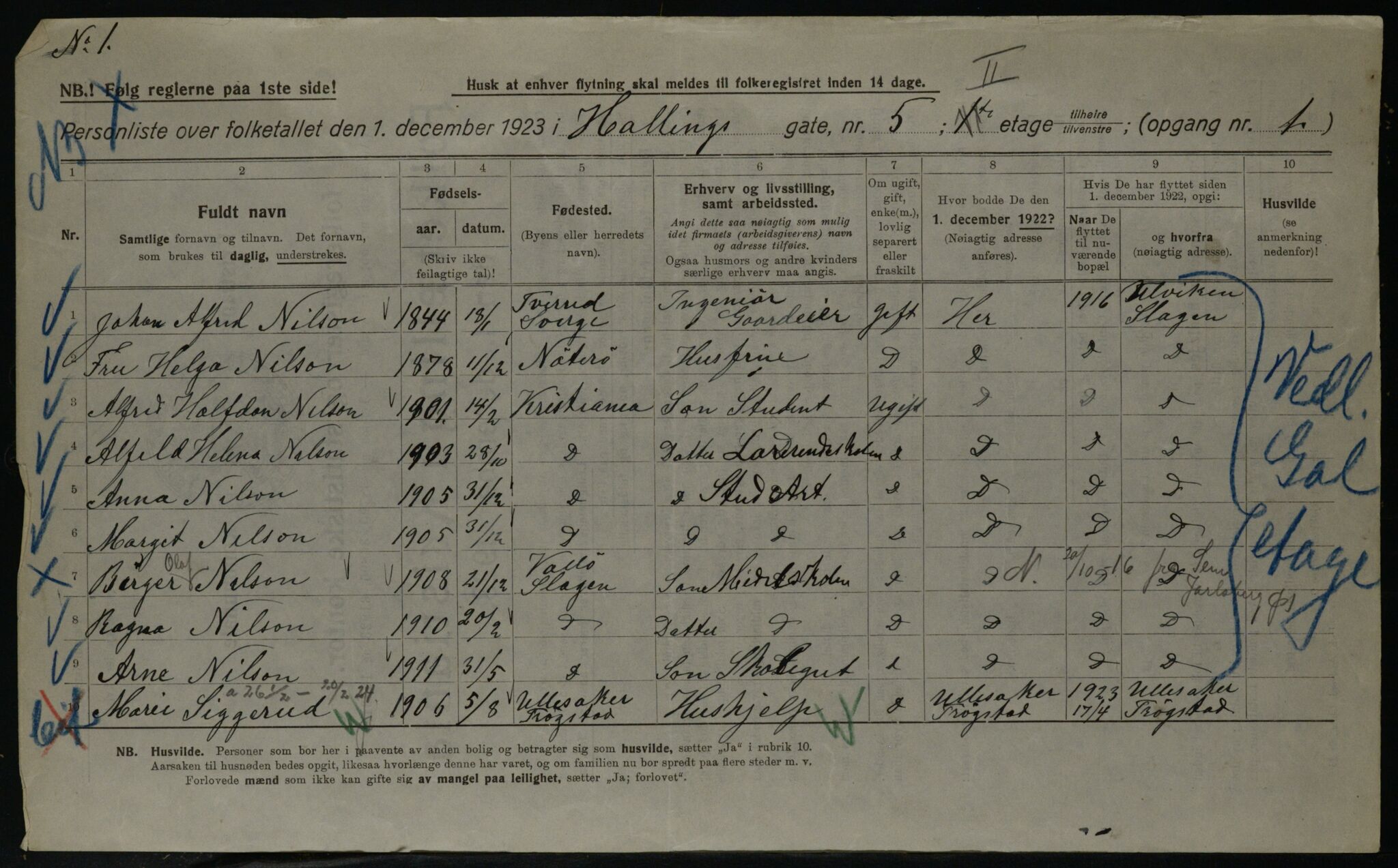 OBA, Kommunal folketelling 1.12.1923 for Kristiania, 1923, s. 38178