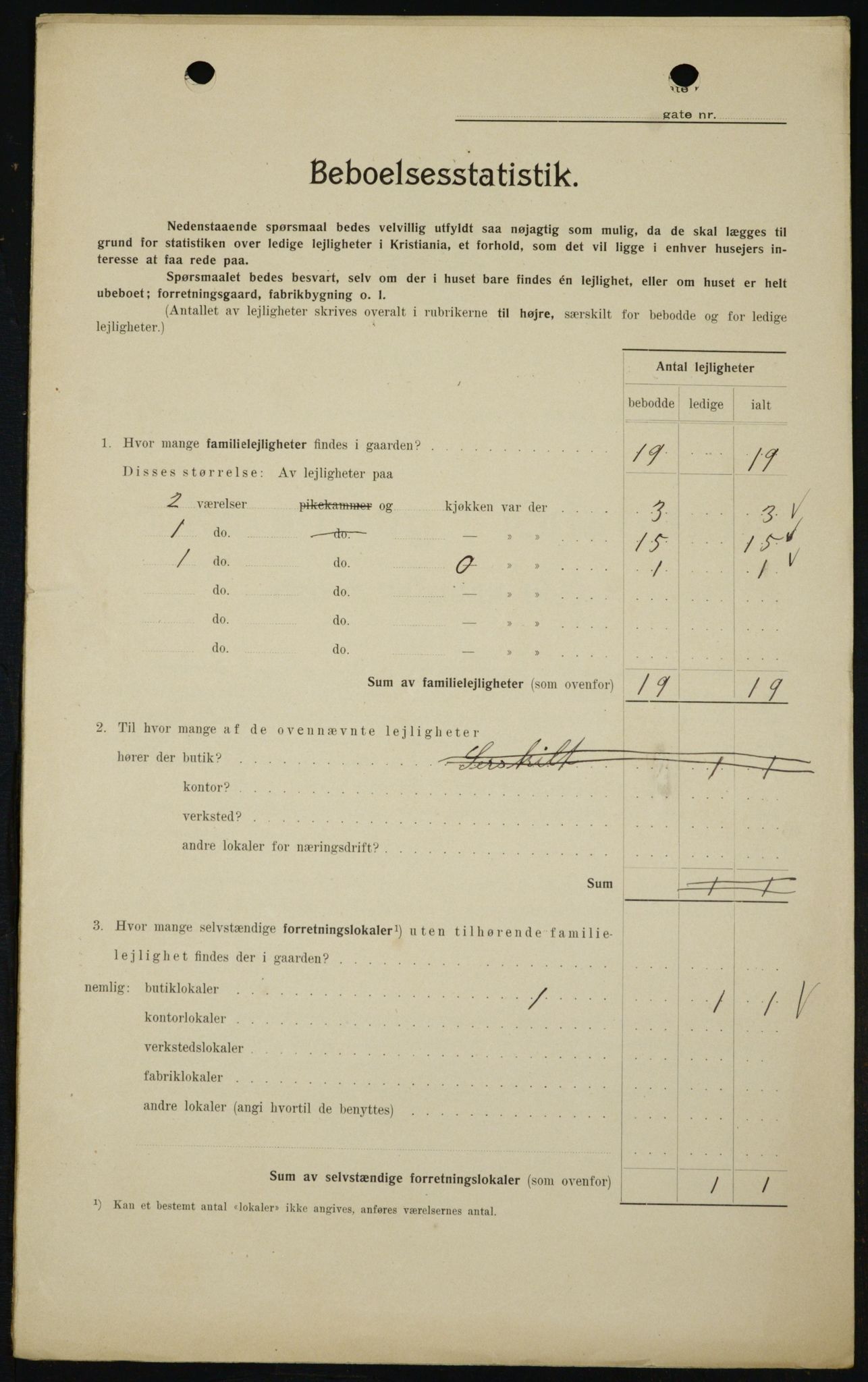 OBA, Kommunal folketelling 1.2.1909 for Kristiania kjøpstad, 1909, s. 88999