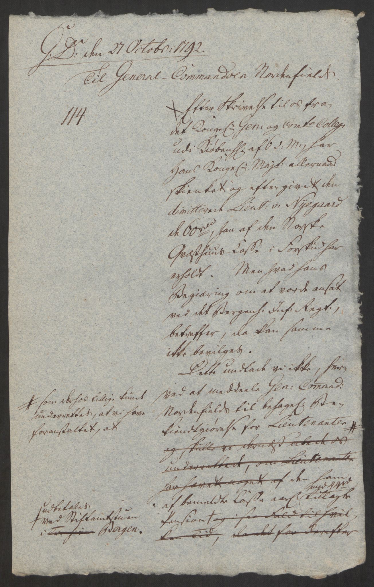 Forsvaret, Den norske kvesthuskasse/krigshospitalkasse, AV/RA-RAFA-1887/F/Fa/L0008: Konsepter, 1790-1793, s. 941