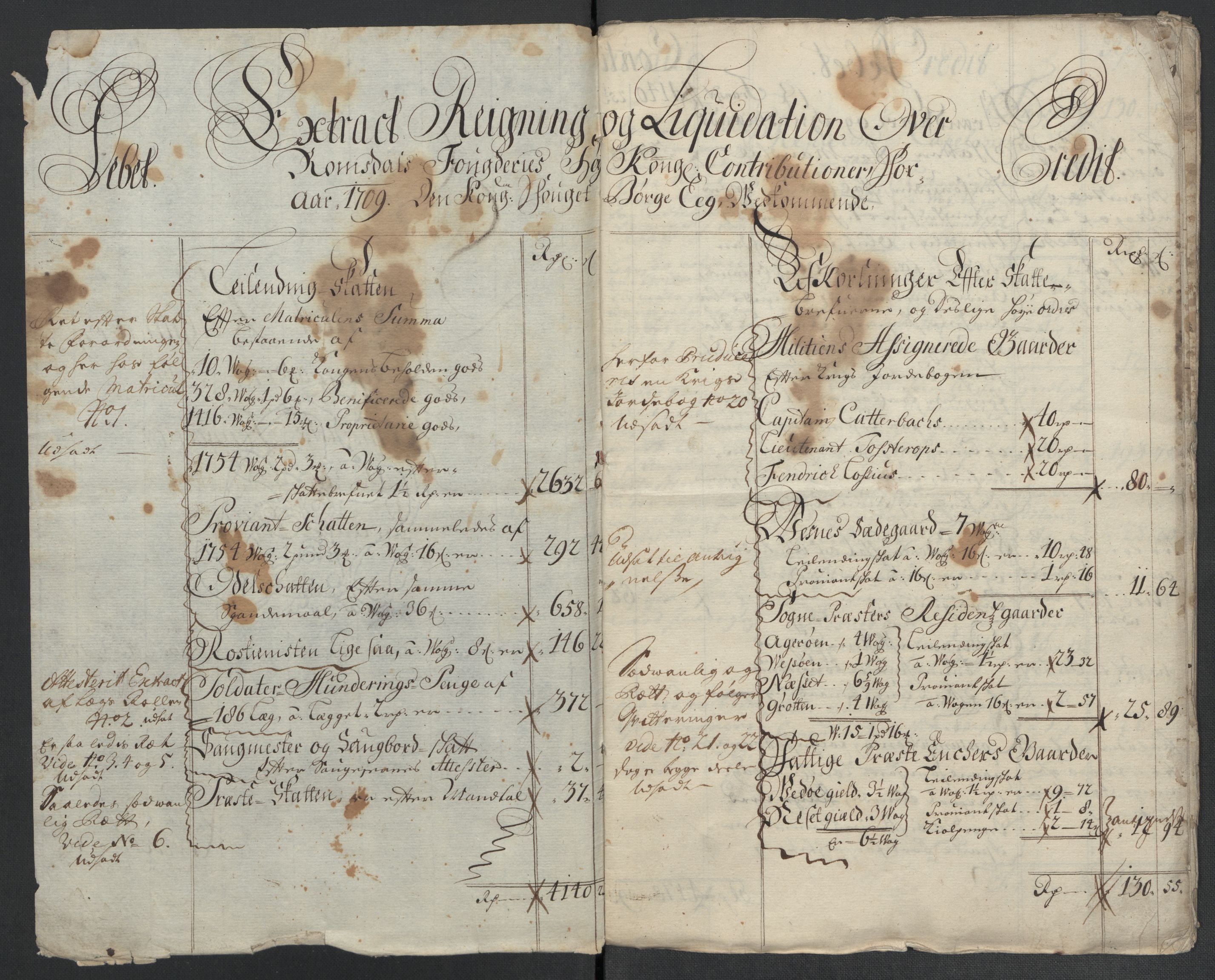Rentekammeret inntil 1814, Reviderte regnskaper, Fogderegnskap, RA/EA-4092/R55/L3659: Fogderegnskap Romsdal, 1709-1710, s. 6