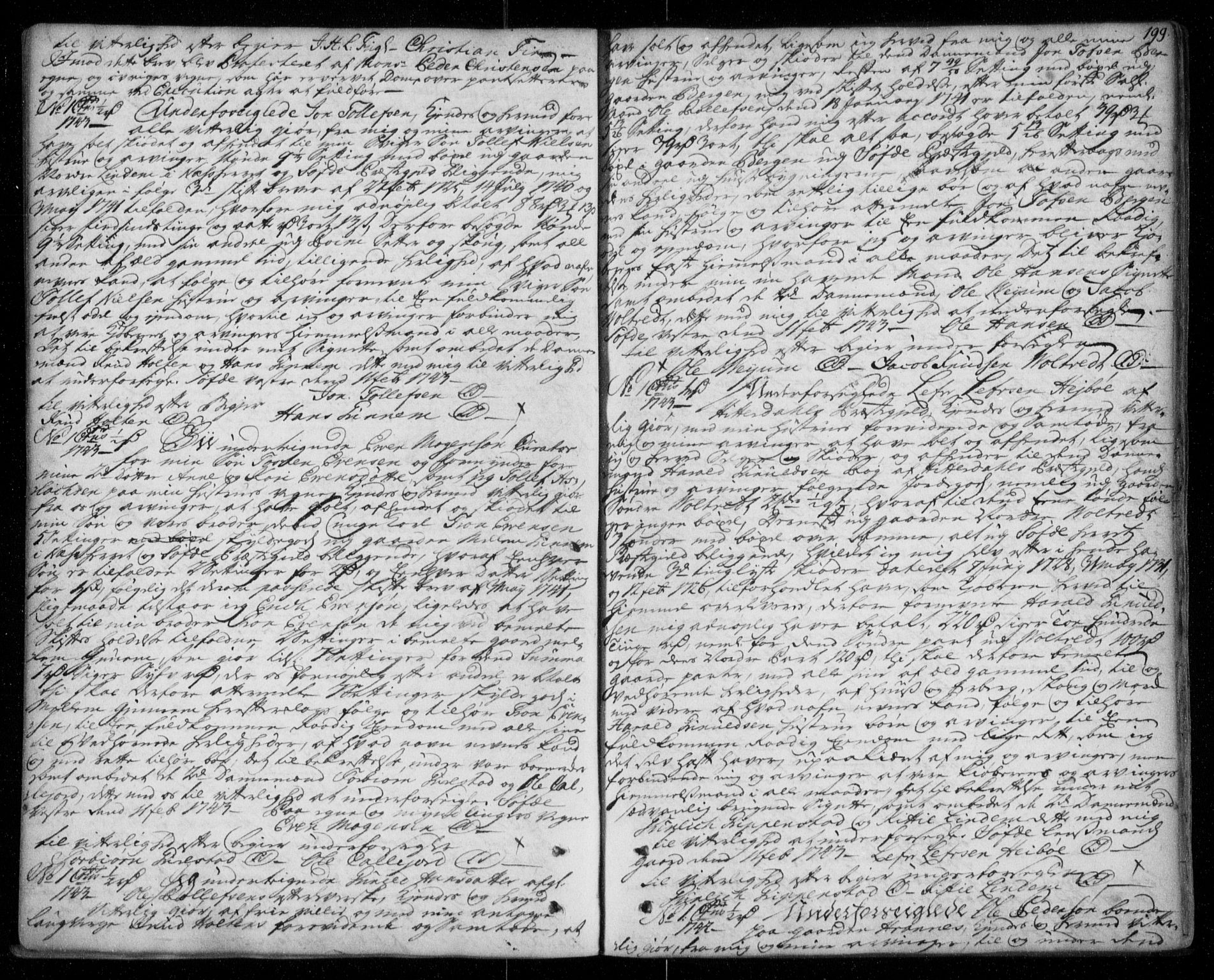 Nedre Telemark sorenskriveri, SAKO/A-135/G/Ga/Gaa/L0001h: Pantebok nr. H, 1738-1752, s. 199