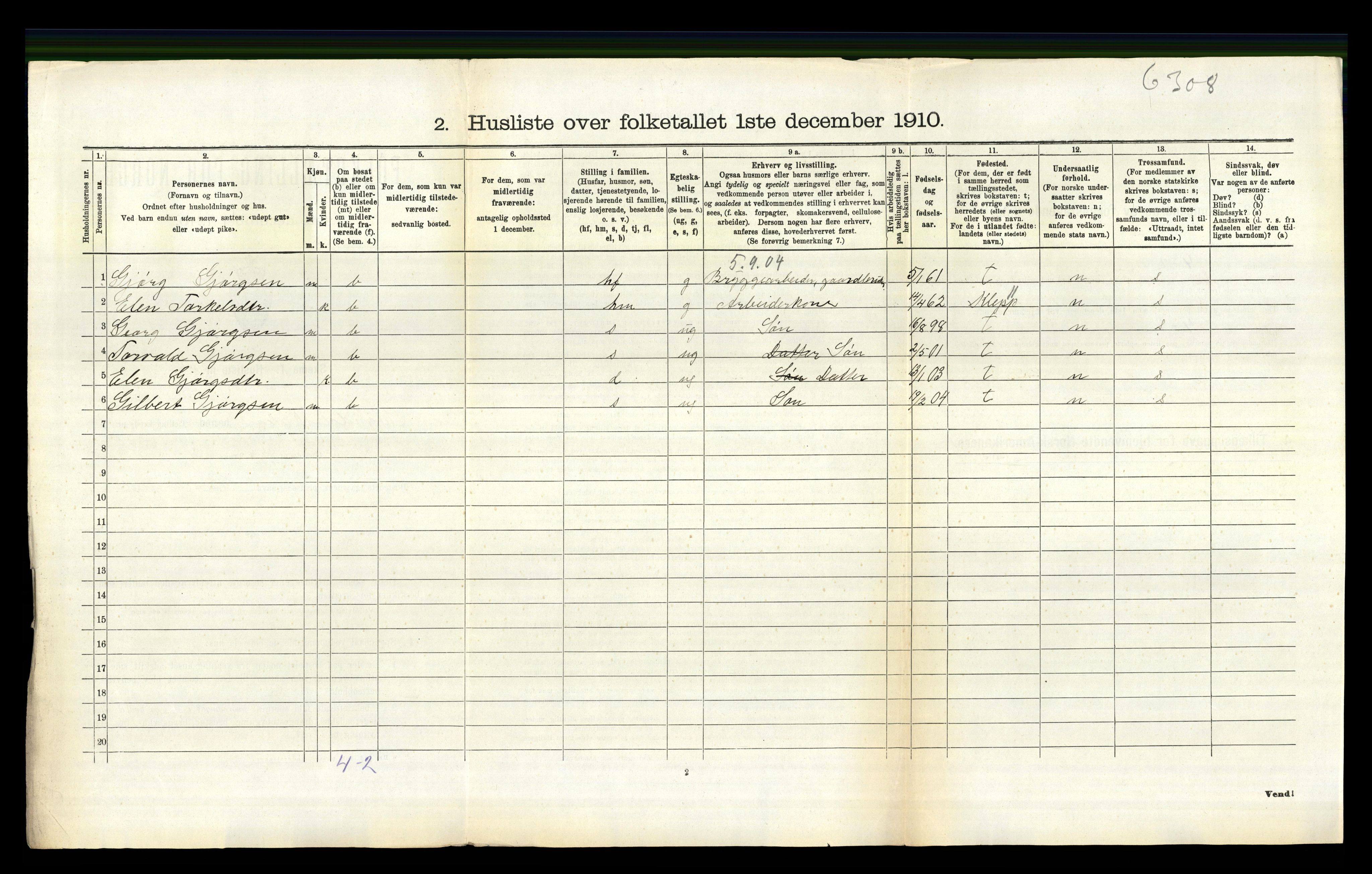 RA, Folketelling 1910 for 1111 Sokndal herred, 1910, s. 839