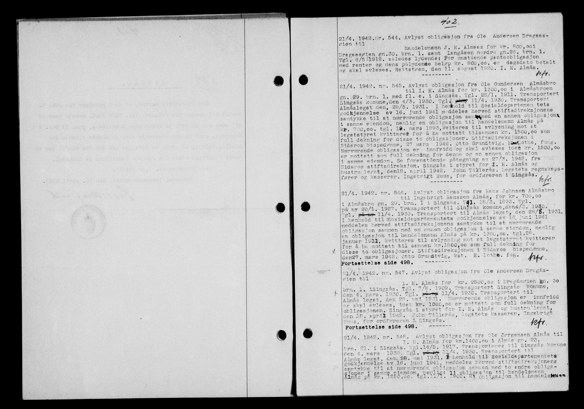 Gauldal sorenskriveri, SAT/A-0014/1/2/2C/L0054: Pantebok nr. 59, 1941-1942, Dagboknr: 544/1942